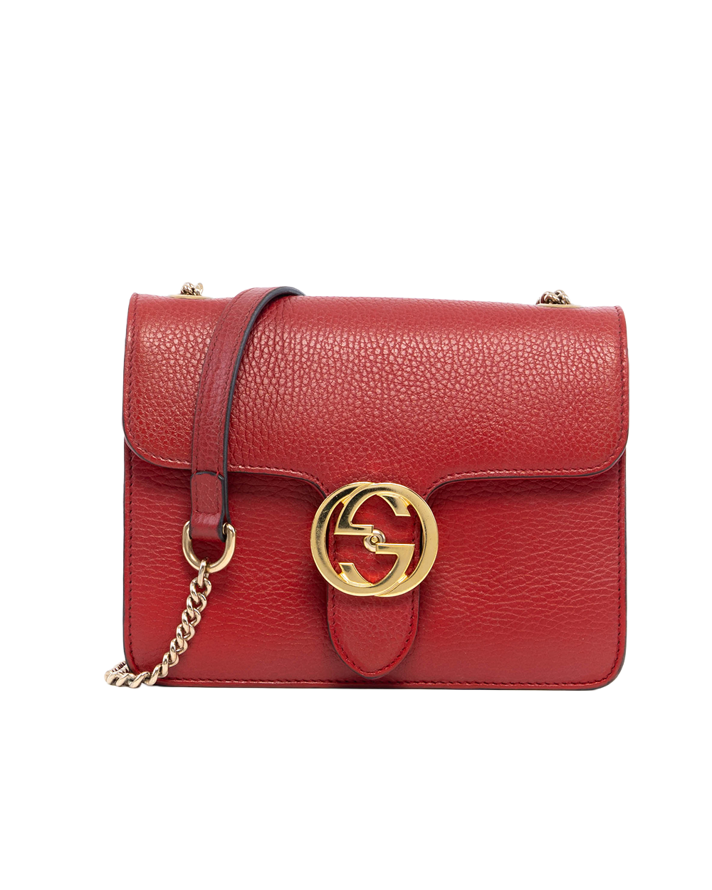 GUCCI INTERLOCKING G RED CALF GHW 510304 204991 2827