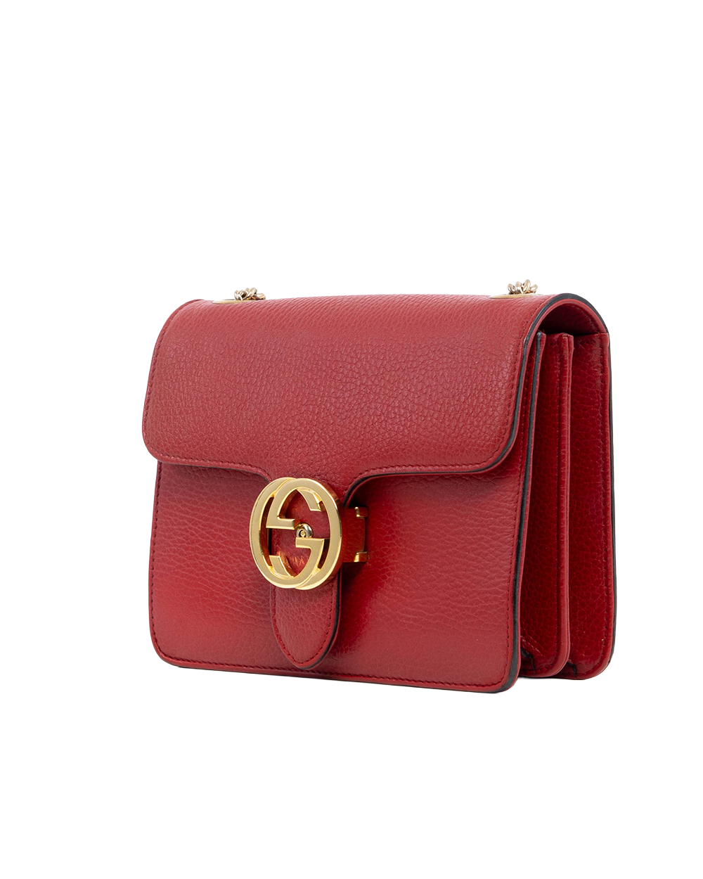 GUCCI INTERLOCKING G RED CALF GHW 510304 204991 2829
