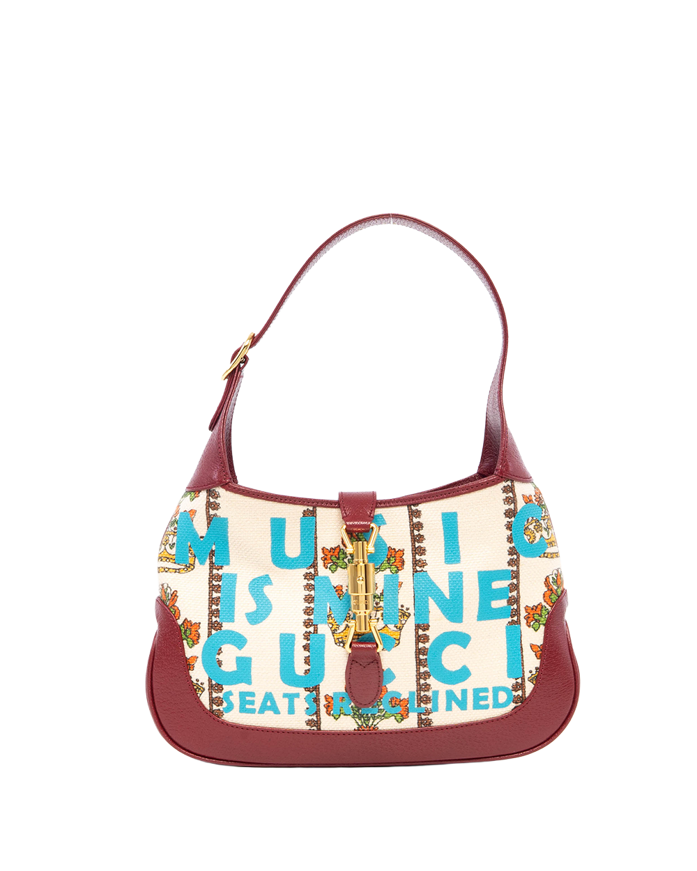 GUCCI JACKIE 1961 RED BURGANDY DENIM CALF GHW 1484