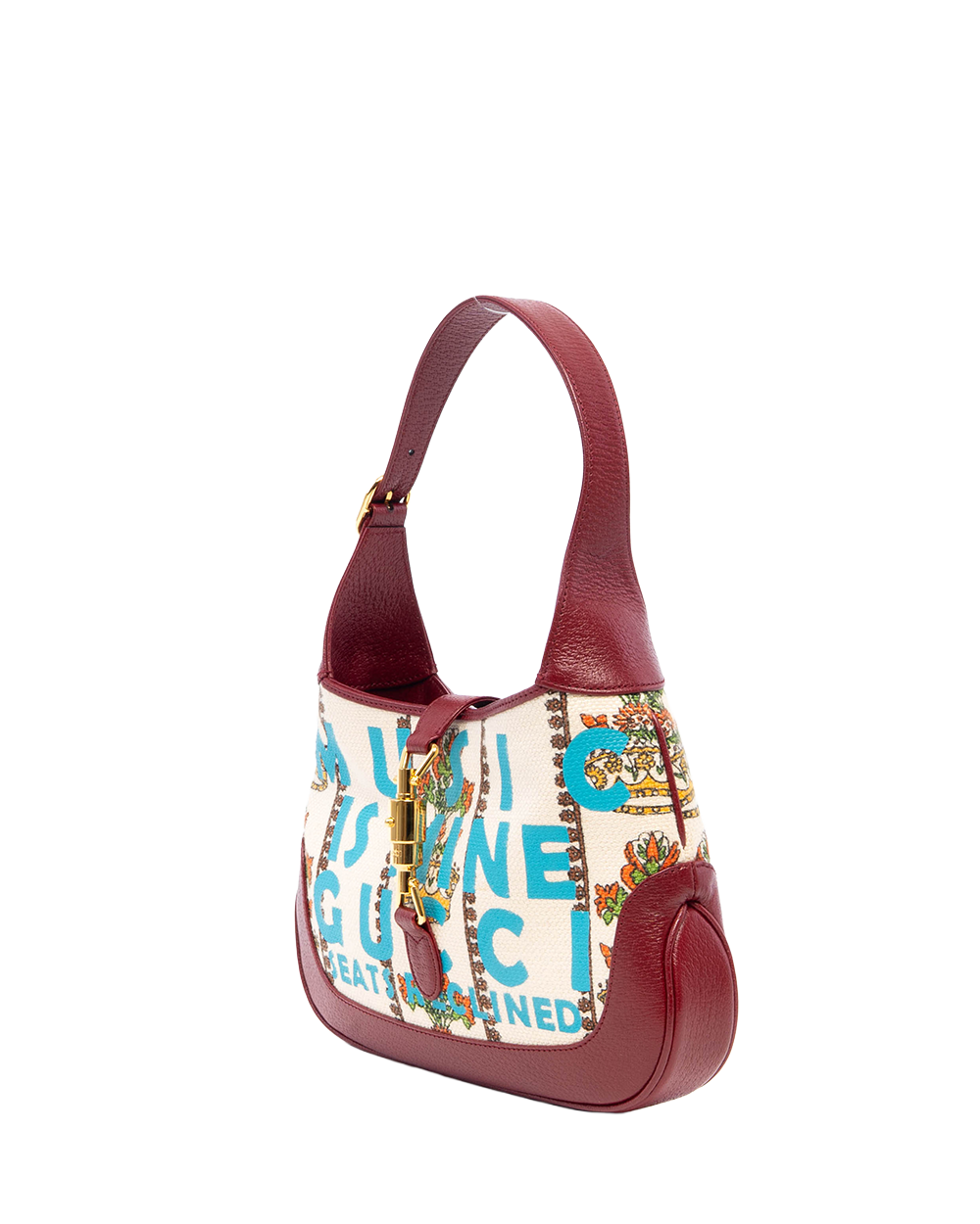 GUCCI JACKIE 1961 RED BURGANDY DENIM CALF GHW 1485