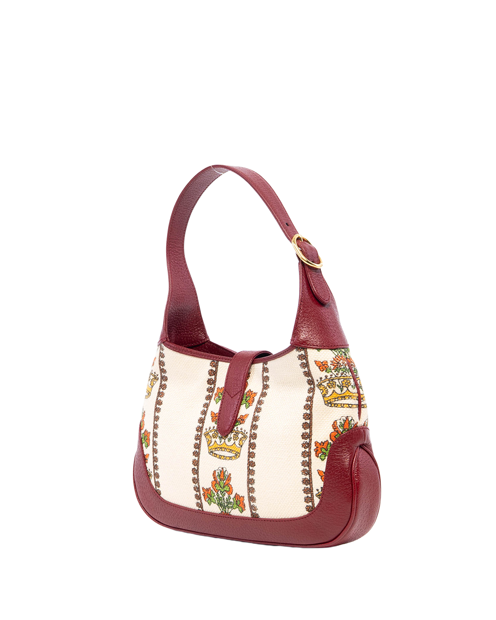 GUCCI JACKIE 1961 RED BURGANDY DENIM CALF GHW 1486