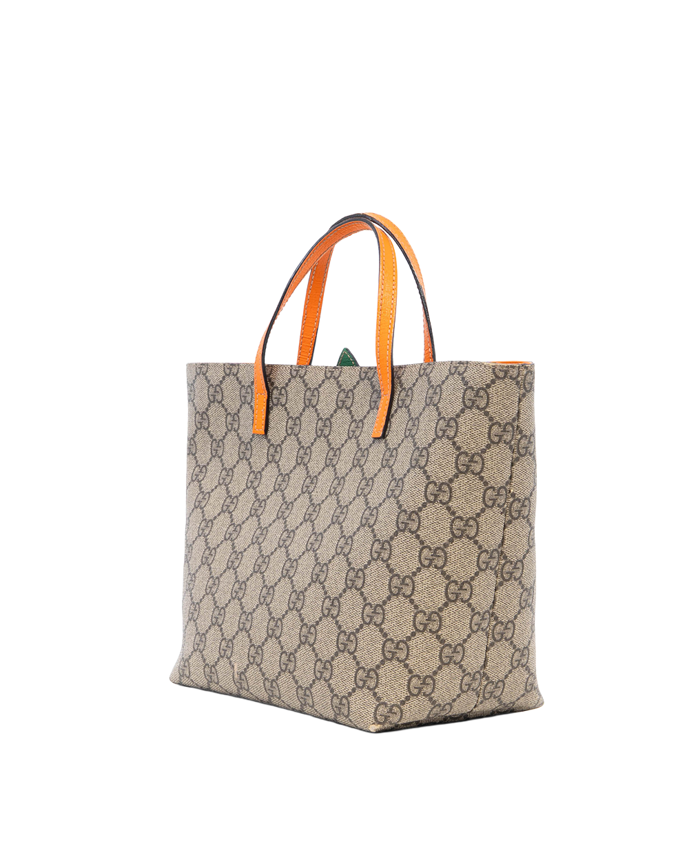 GUCCI KID TOTE BROWN ORANGE GG MONOGRAM CANVAS SHW 580840 204991 6246