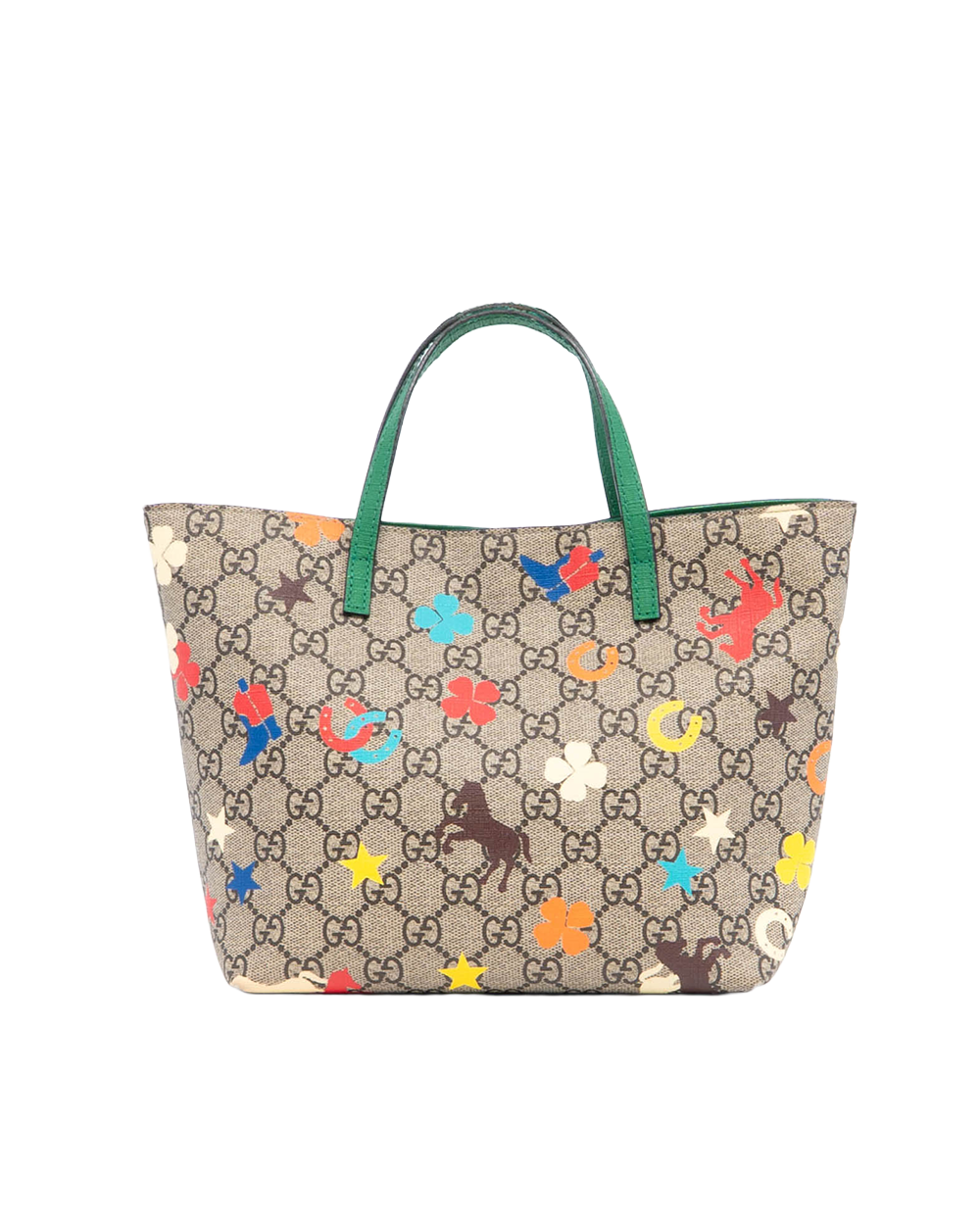 GUCCI KID S TOTE BROWN GREEN GG MONOGRAM CANVAS GHW 3119