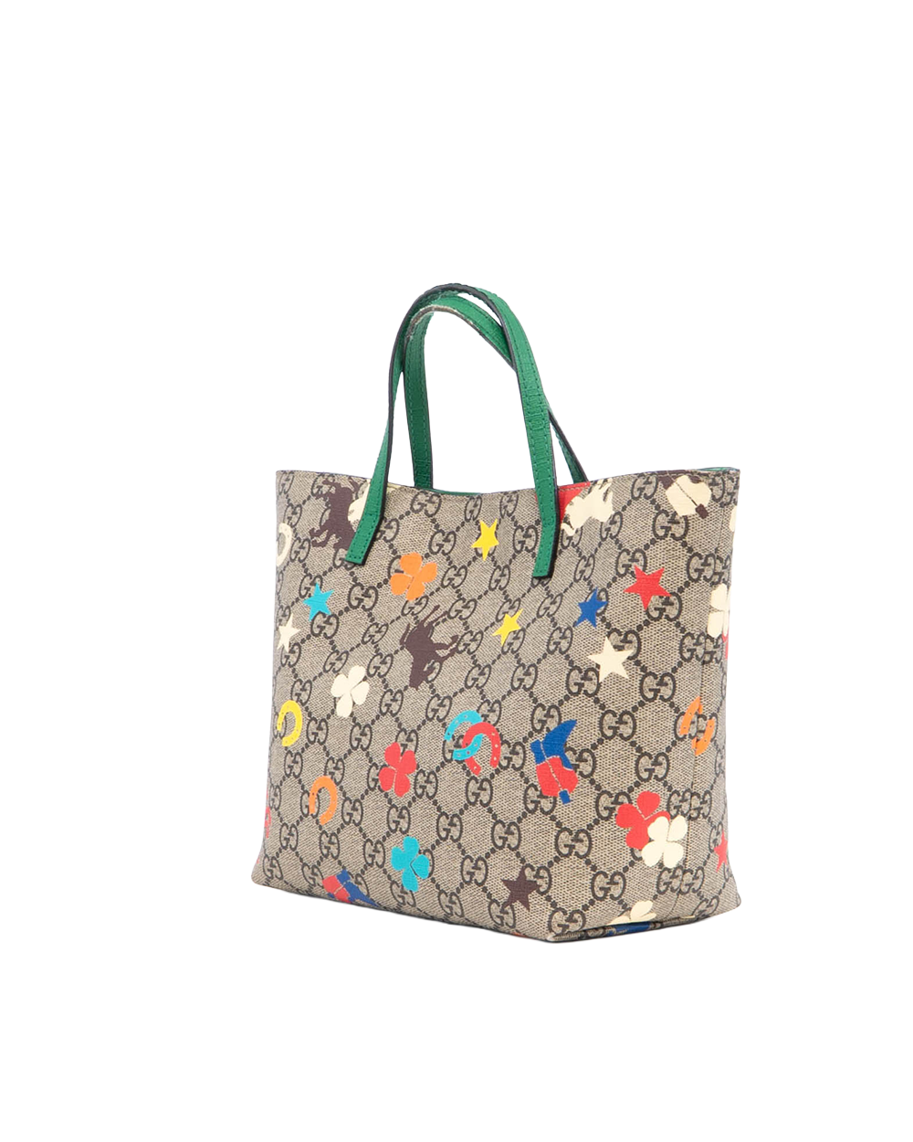 GUCCI KID S TOTE BROWN GREEN GG MONOGRAM CANVAS GHW 3121