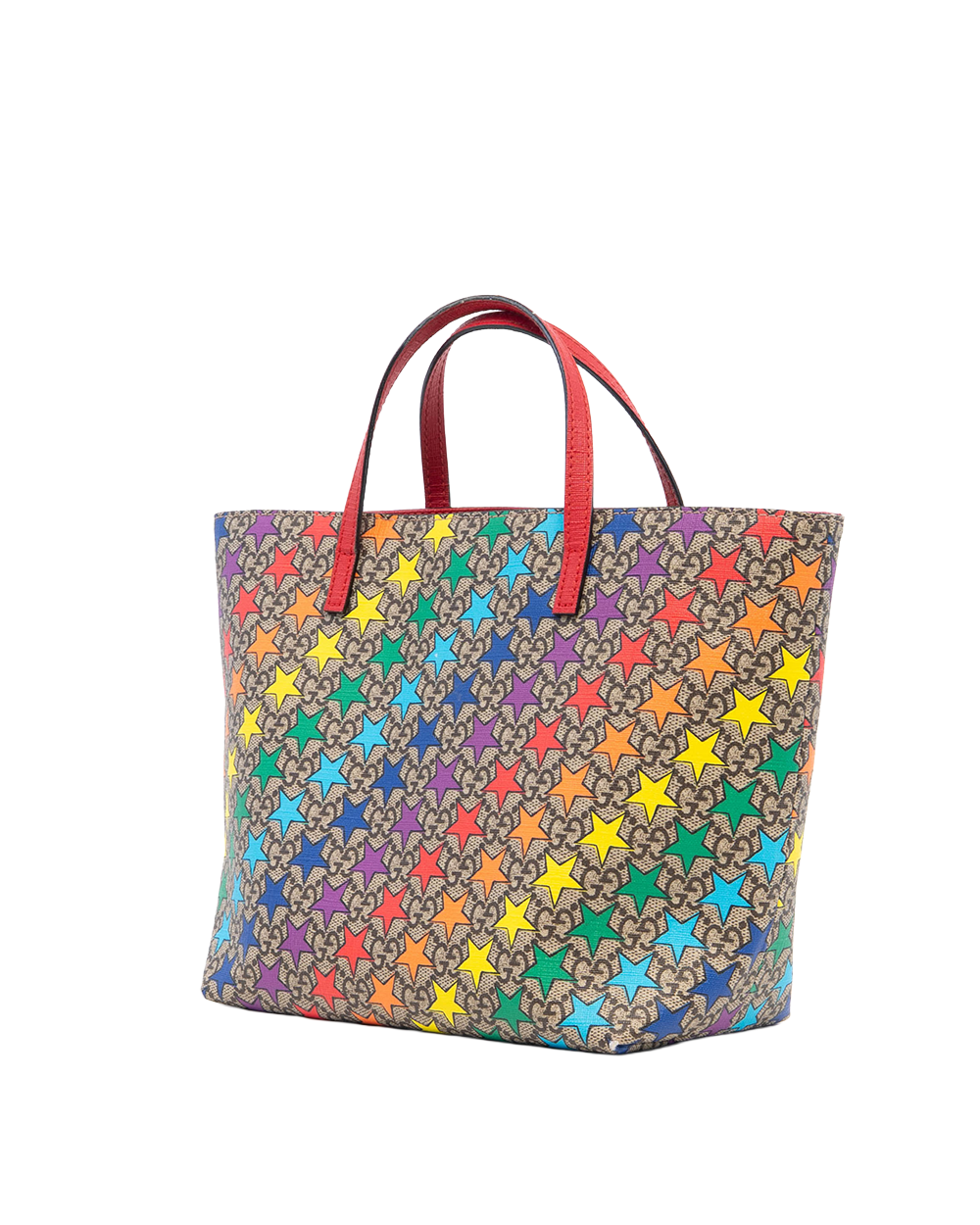 GUCCI KID S TOTE RED MULTICOLOR STAR CANVAS SHW 410812 20499 8127