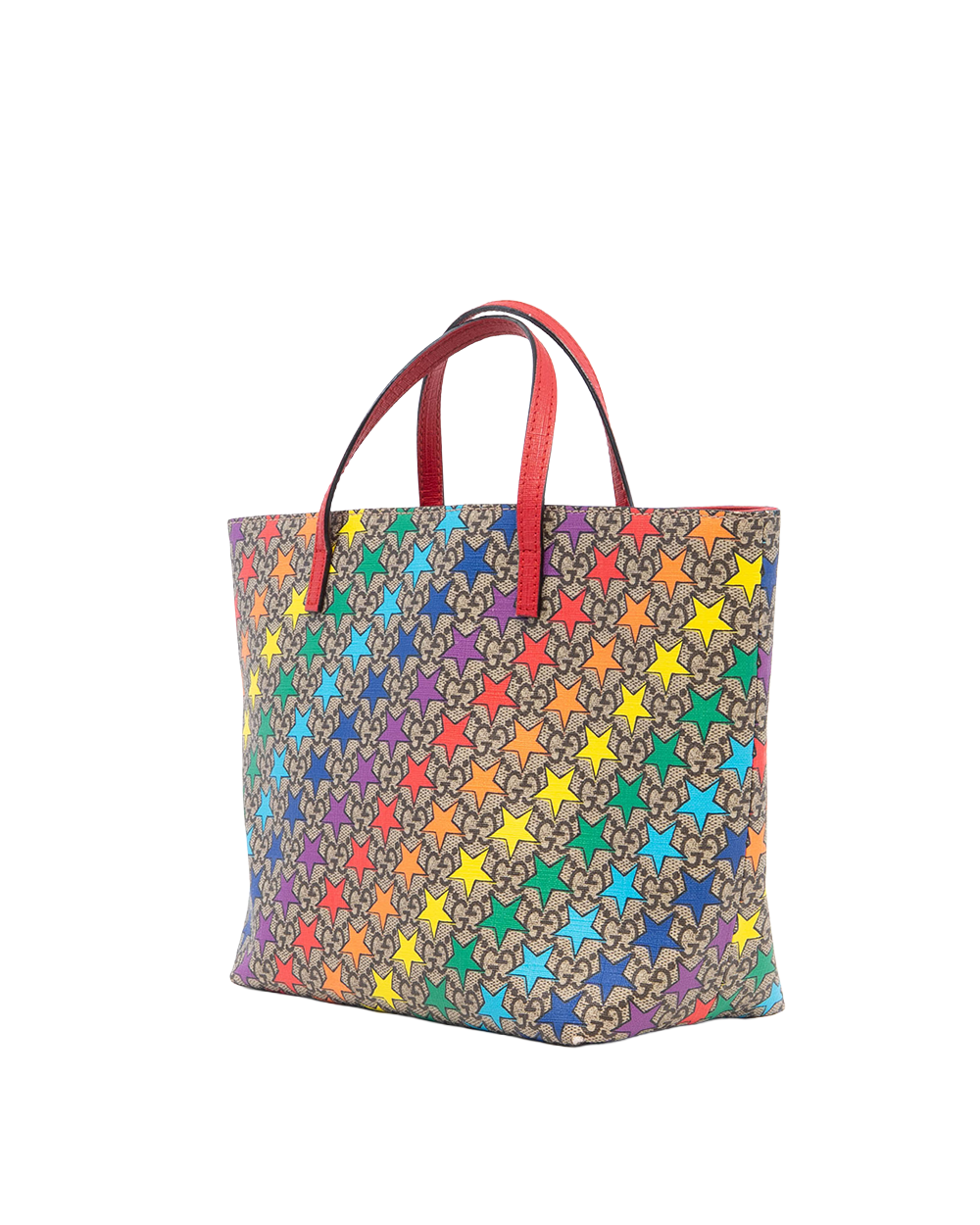 GUCCI KID S TOTE RED MULTICOLOR STAR CANVAS SHW 410812 20499 8128
