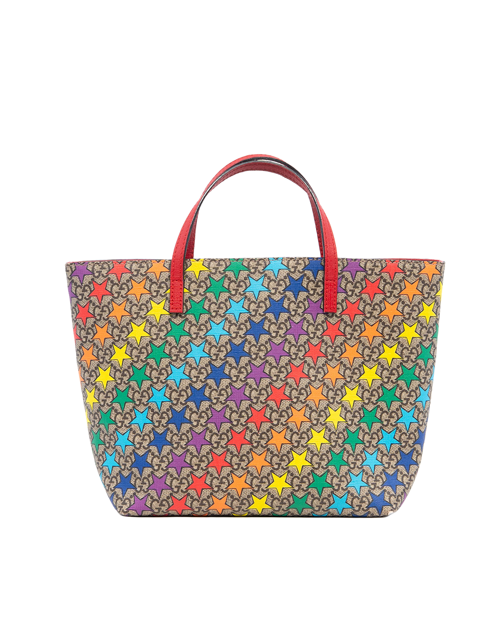 GUCCI KID S TOTE RED MULTICOLOR STAR CANVAS SHW 410812 20499 8129