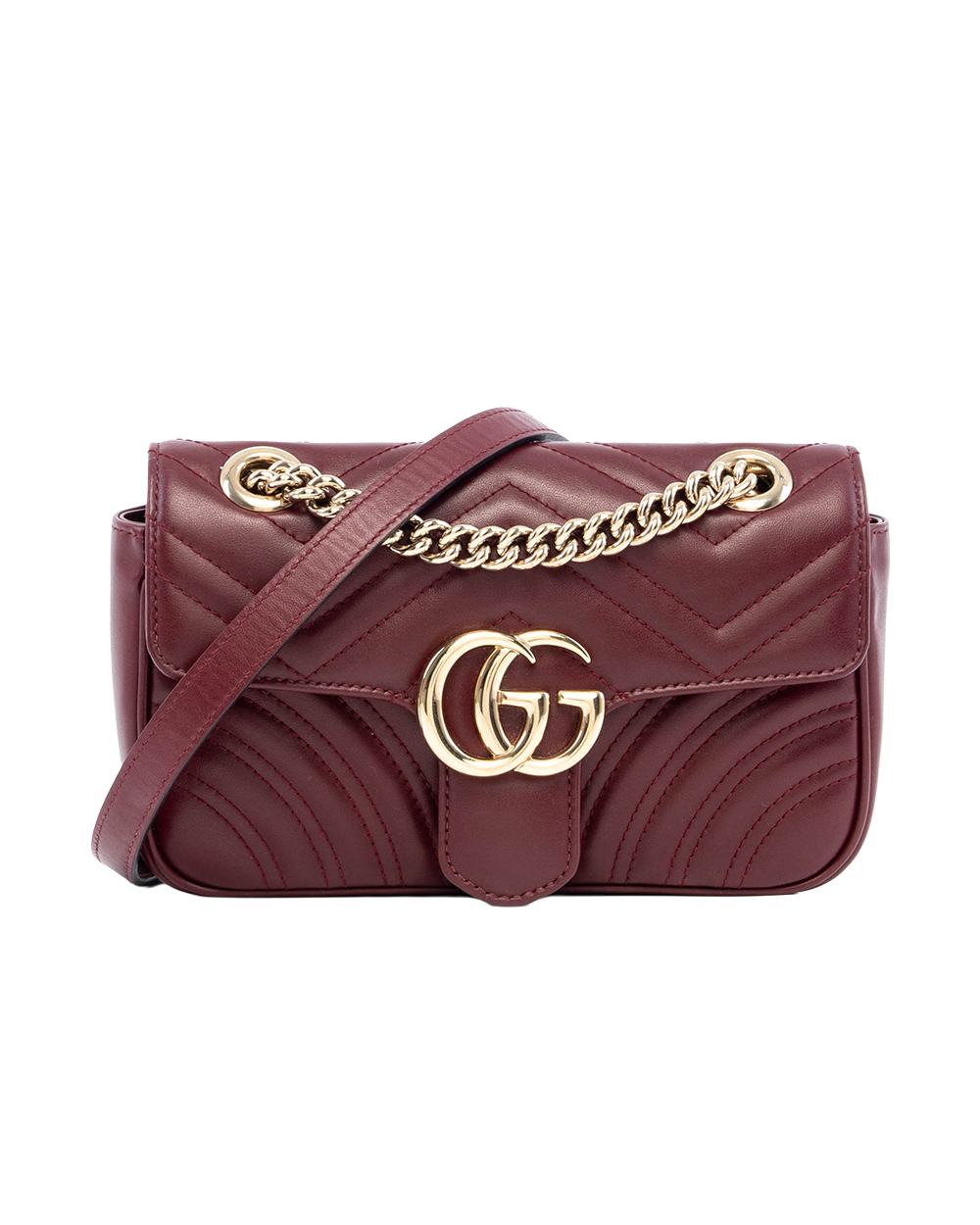 GUCCI MARMONT 22 RED BURGANDY LAMB GHW 446744 520981 03220