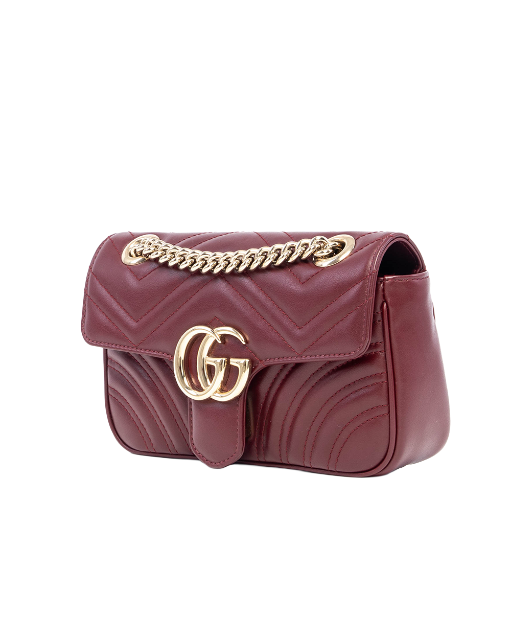GUCCI MARMONT 22 RED BURGANDY LAMB GHW 446744 520981 03222
