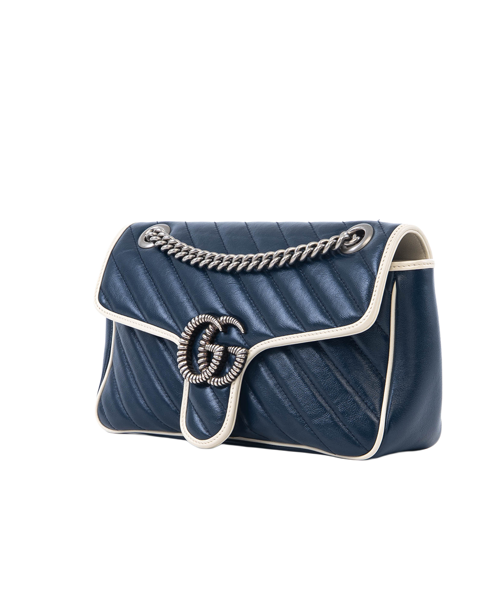 GUCCI MARMONT 26 BLUE NAVY CALF SHW 443497 213317 7173