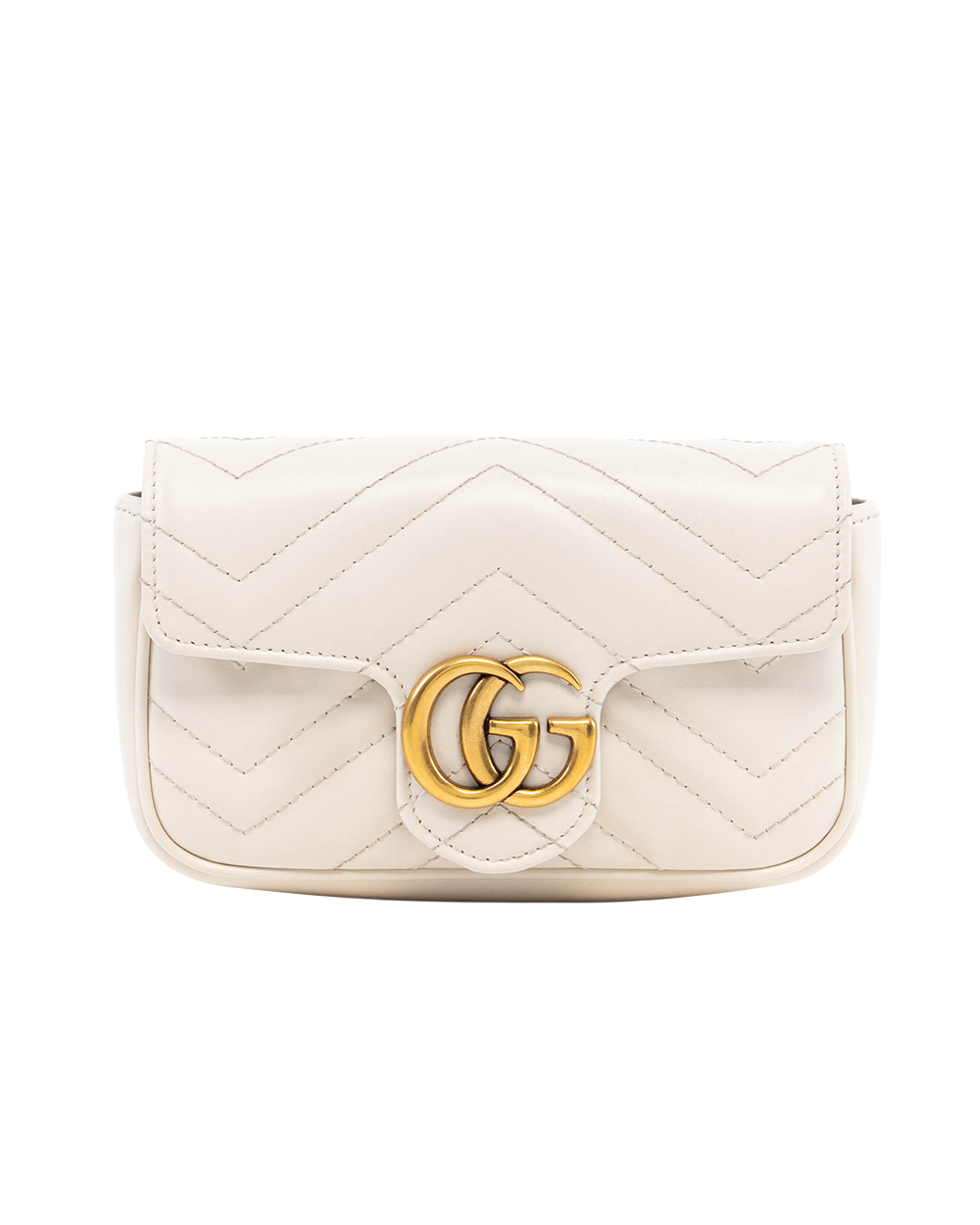 GUCCI MARMONT SUPER MINI WHITE CALF GHW 476433 203887 08174
