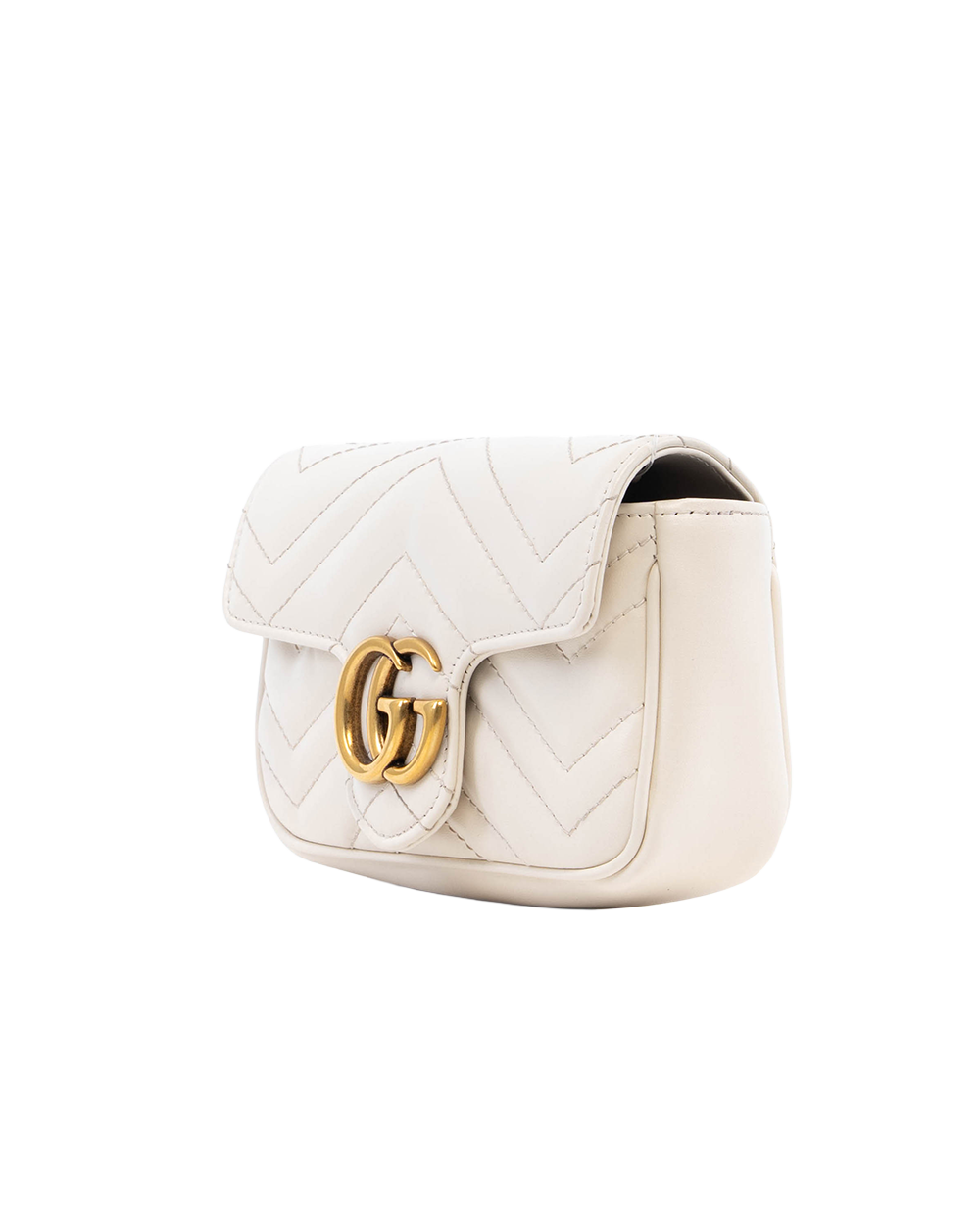 GUCCI MARMONT SUPER MINI WHITE CALF GHW 476433 203887 08175
