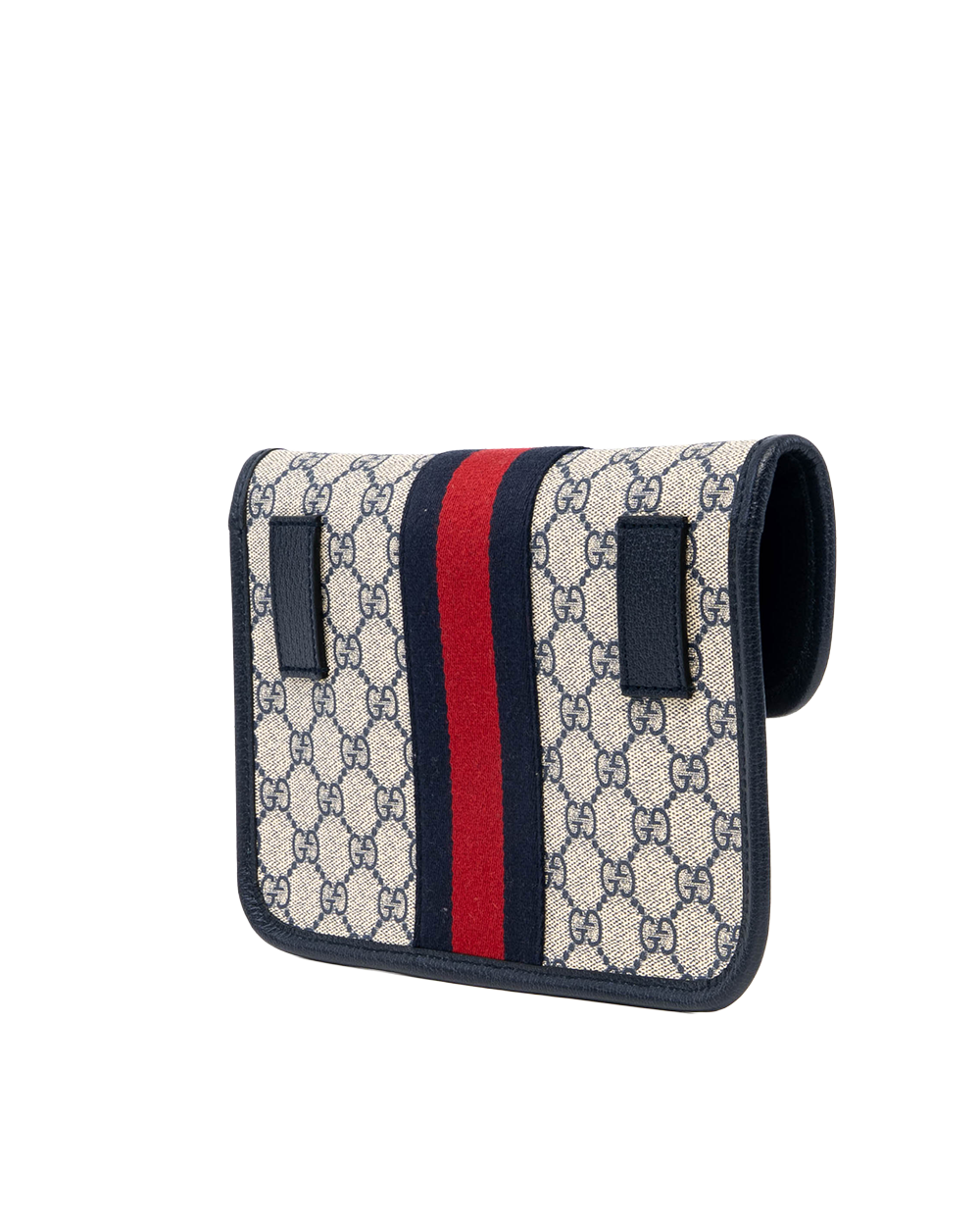 GUCCI OPHIDIA BELT BAG BLUE NAVY GG MONOGRAM CANVAS RSHW 674081 525040 5216