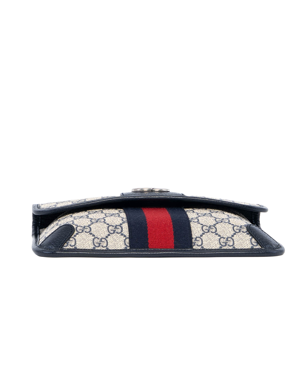 GUCCI OPHIDIA BELT BAG BLUE NAVY GG MONOGRAM CANVAS RSHW 674081 525040 5218