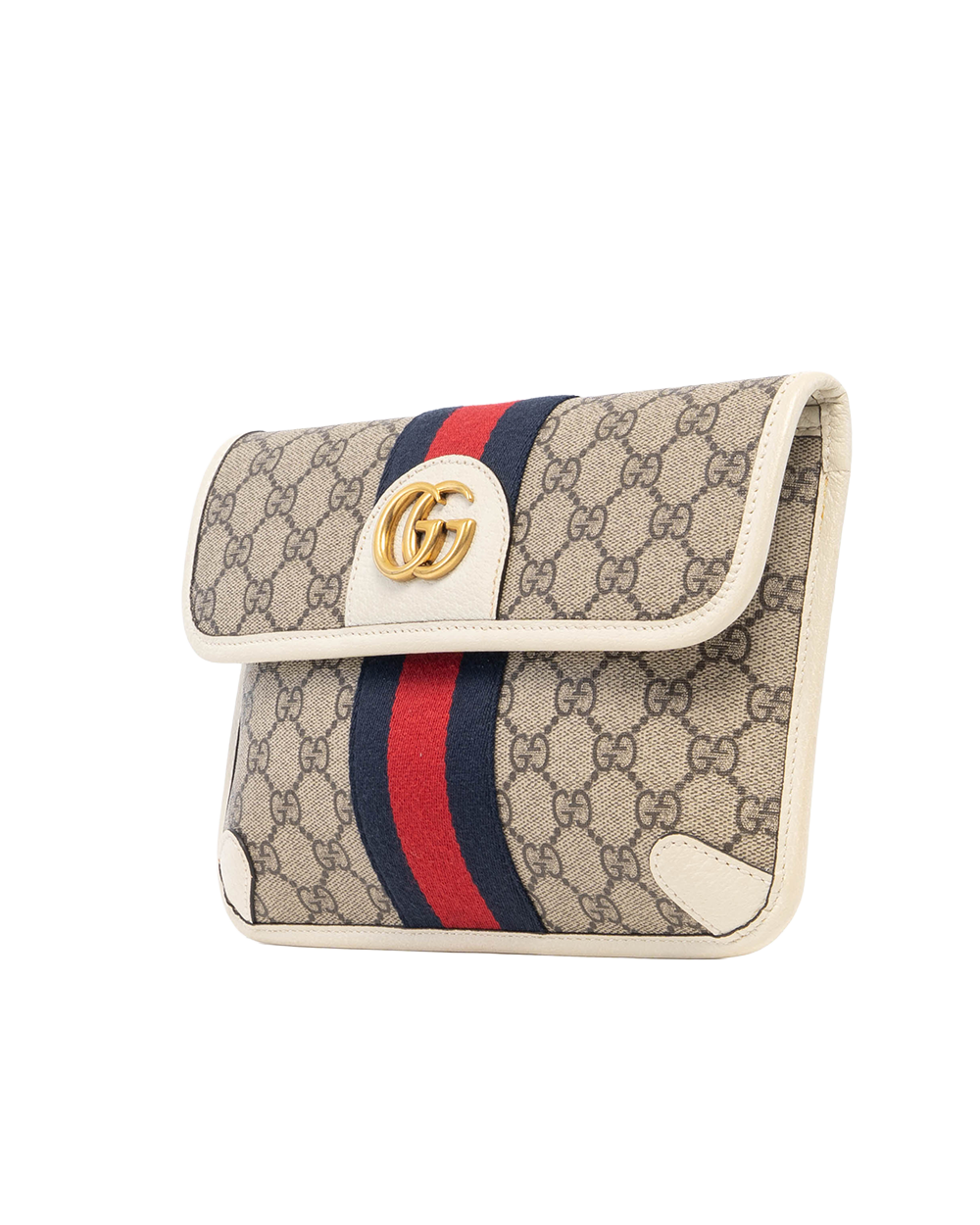 GUCCI OPHIDIA BELT BAG WHITE GG MONOGRAM CANVAS GHW 574081 525040 5078