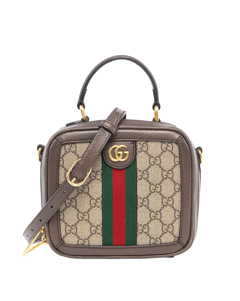 GUCCI OPHIDIA CAMERA CROSSBODY BROWN GG MONOGRAM CANVAS GHW 2062