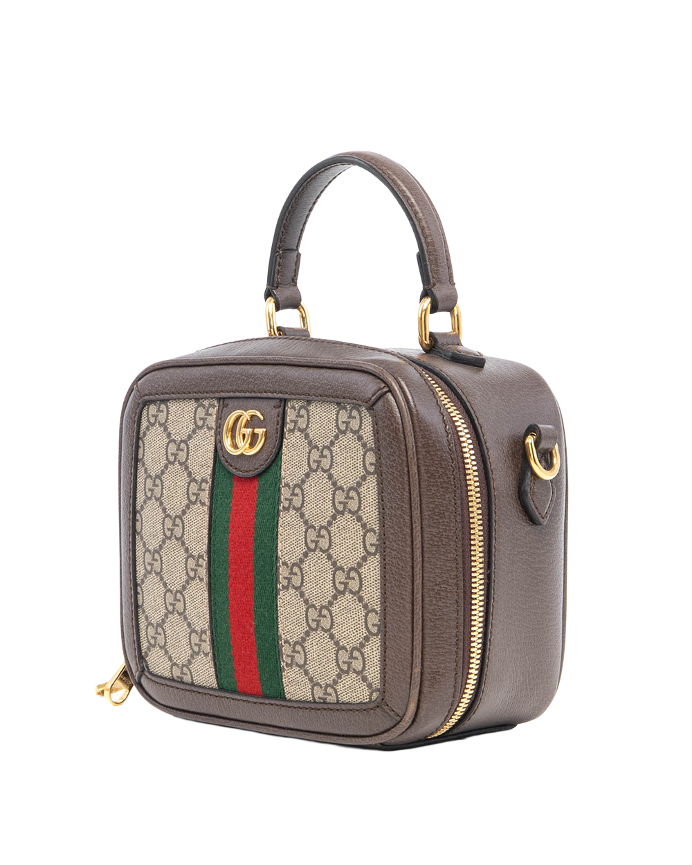 GUCCI OPHIDIA CAMERA CROSSBODY BROWN GG MONOGRAM CANVAS GHW 2064
