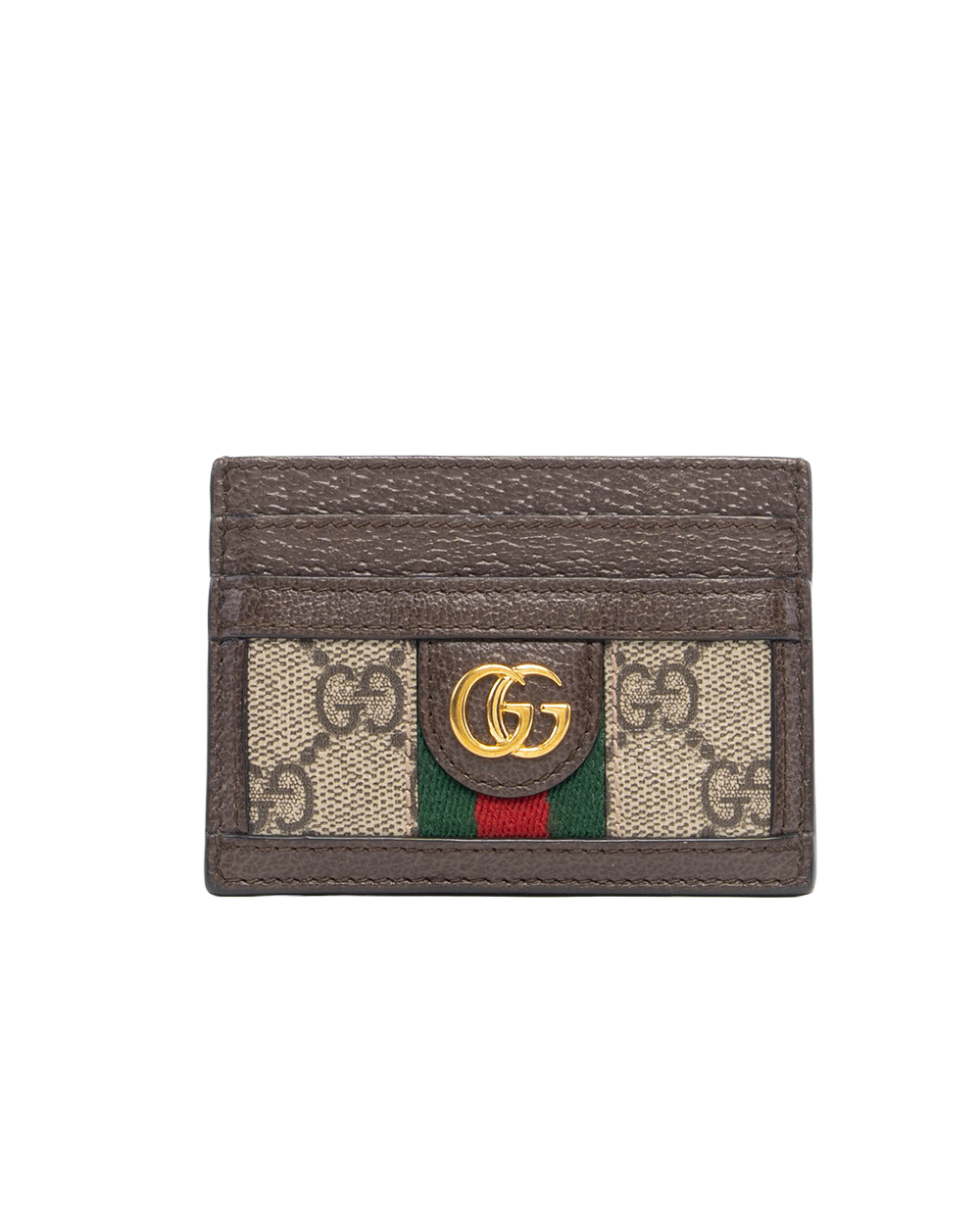 GUCCI OPHIDIA CARD SLOT SHORT BROWN GG MONOGRAM CANVAS GHW 523159 0416 7280