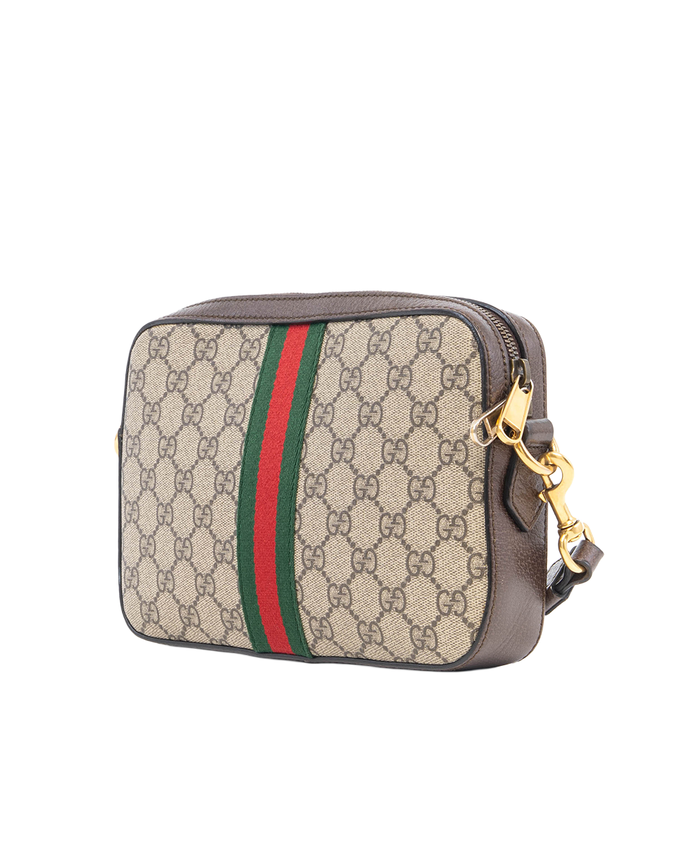 GUCCI OPHIDIA CROSSBODY SMALL BROWN GG MONOGRAM CANVAS GHW 699439 525040 2105