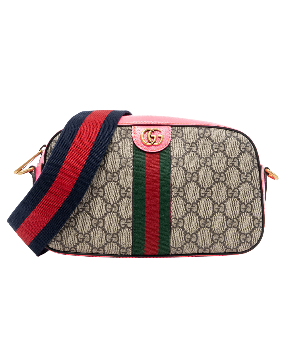 GUCCI OPHIDIA GG CAMERA PINK BROWN GG MONOGRAM CANVAS GHW 752591 498879 04925