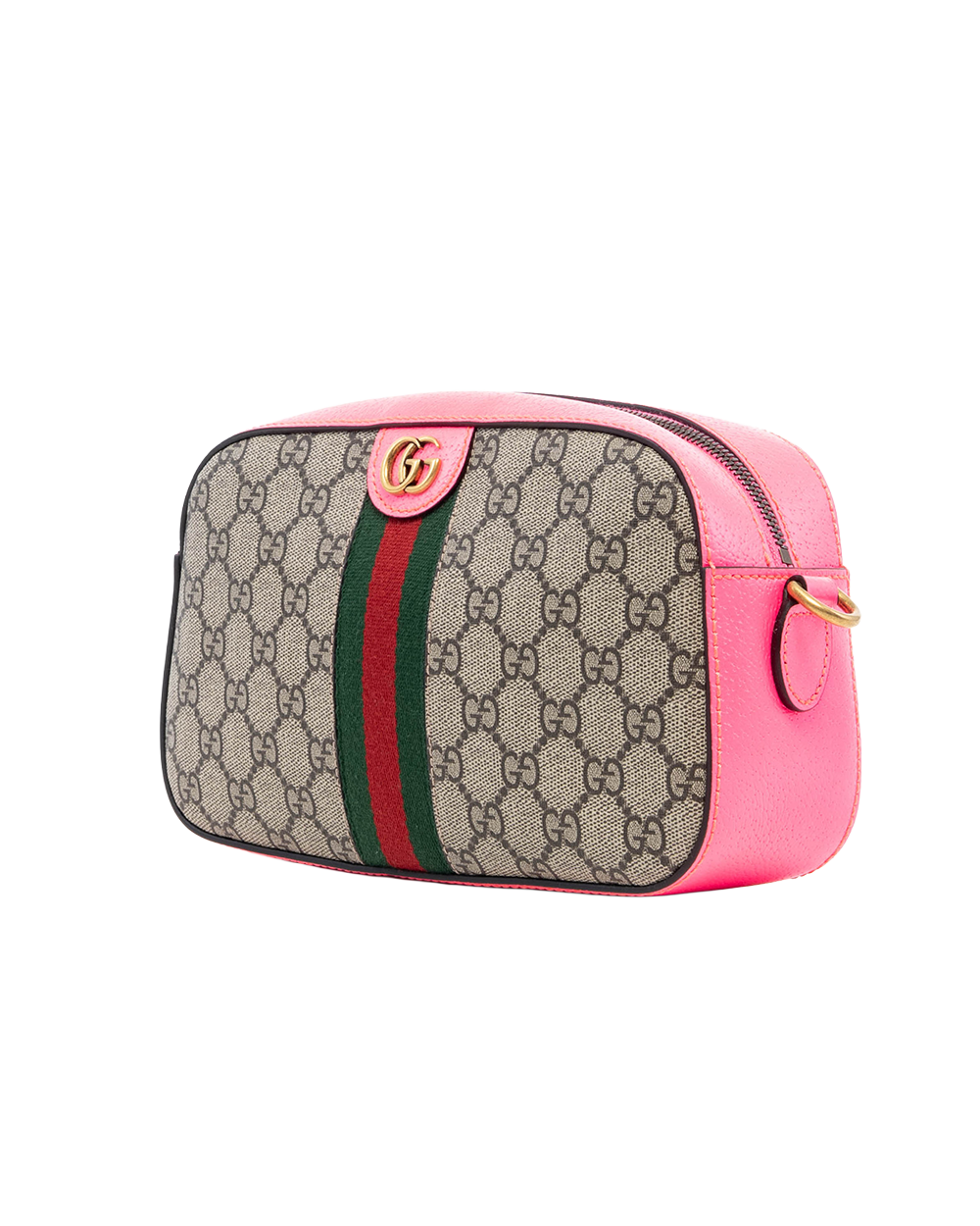 GUCCI OPHIDIA GG CAMERA PINK BROWN GG MONOGRAM CANVAS GHW 752591 498879 04926