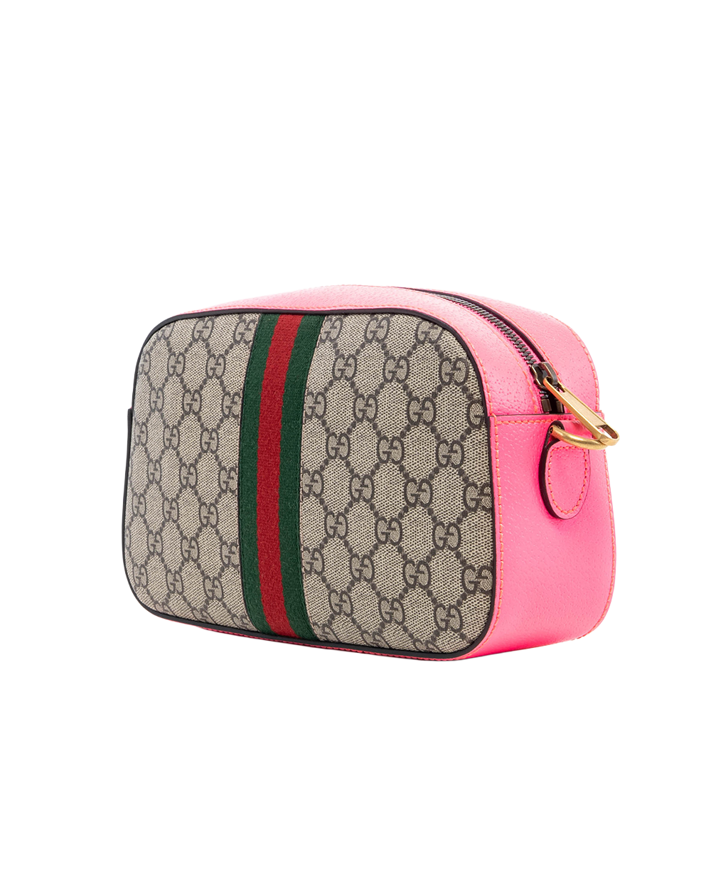 GUCCI OPHIDIA GG CAMERA PINK BROWN GG MONOGRAM CANVAS GHW 752591 498879 04927