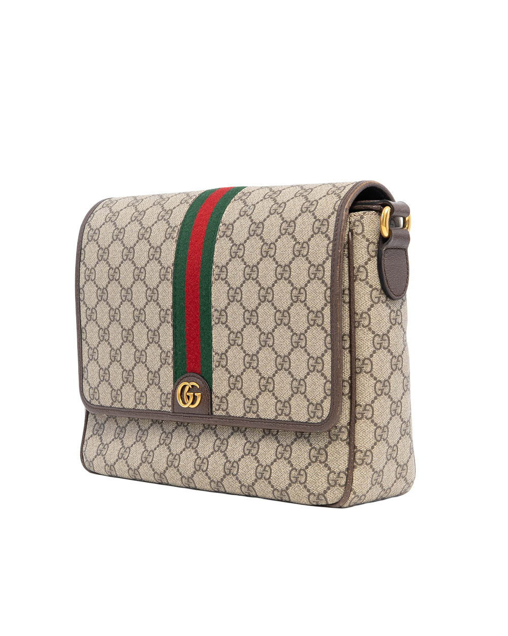 GUCCI OPHIDIA MESSENGER MEDIUM BROWN GG MONOGRAM CANVAS GHW 761741 520981 3017