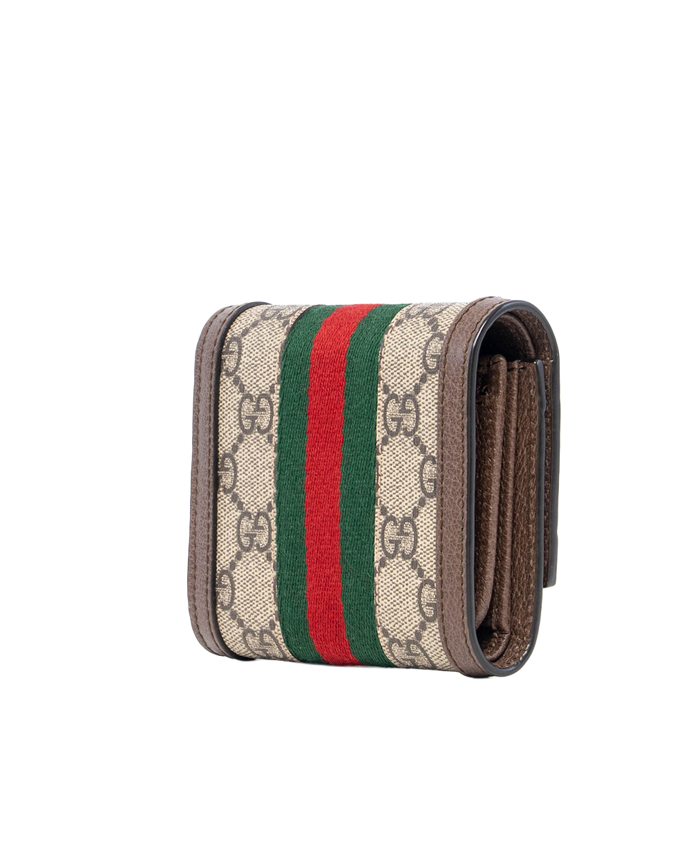 GUCCI OPHIDIA TRI FOLD WALLET SHORT BROWN GG MONOGRAM CANVAS GHW 523174 0416 5154