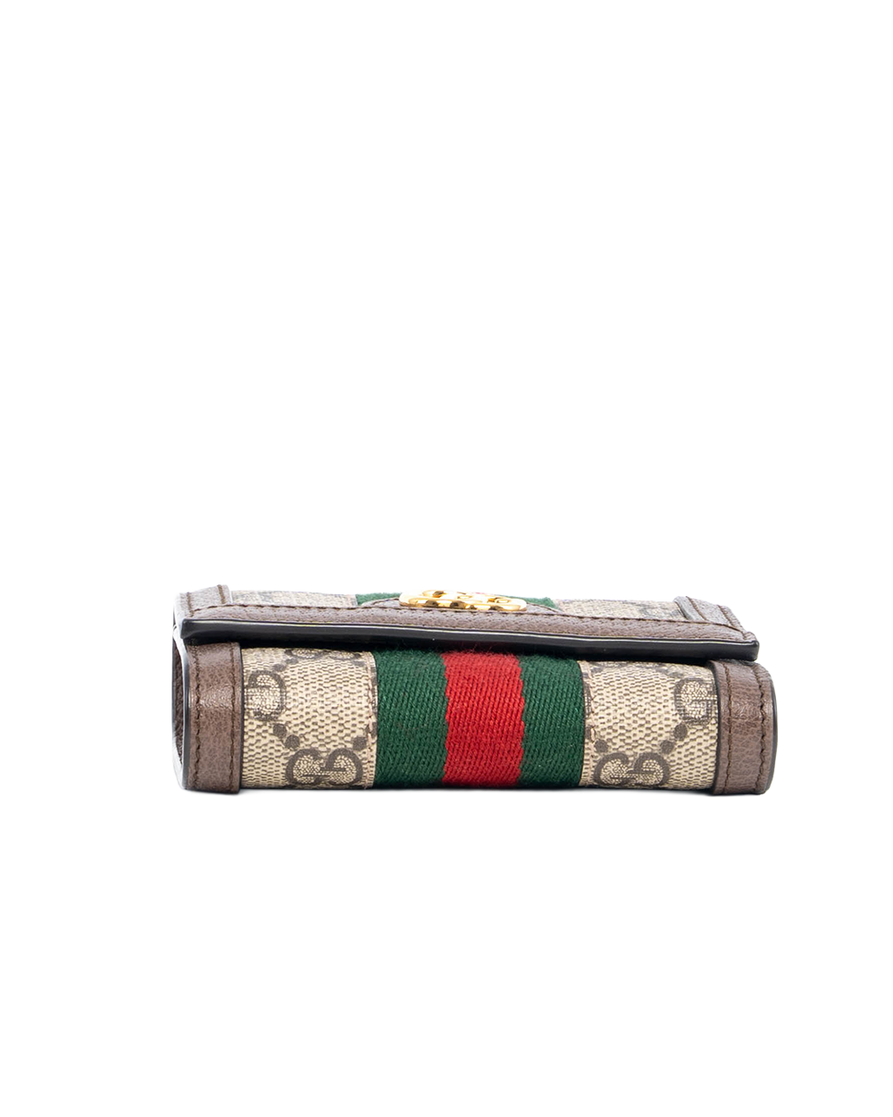 GUCCI OPHIDIA TRI FOLD WALLET SHORT BROWN GG MONOGRAM CANVAS GHW 523174 0416 5156
