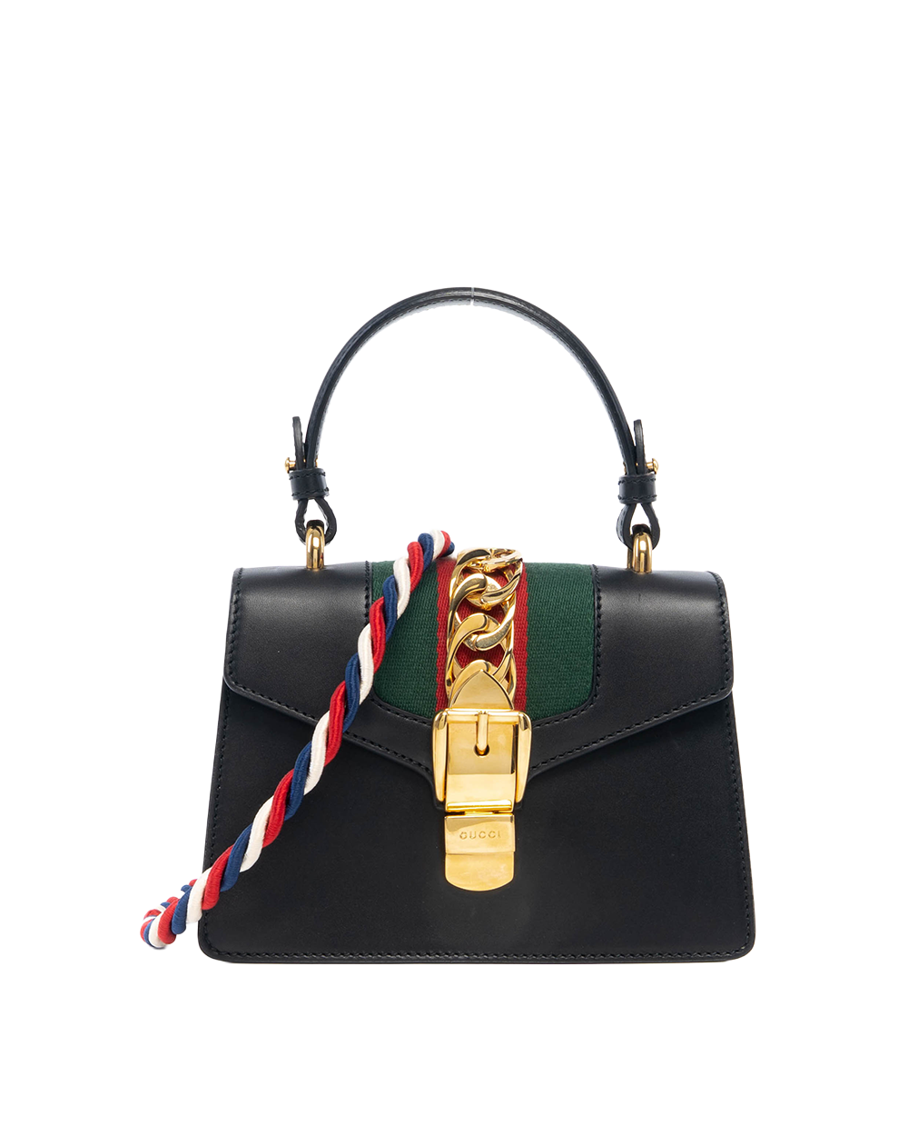 GUCCI SYLVIE MINI BLACK CALF GHW 470270 493075 1622