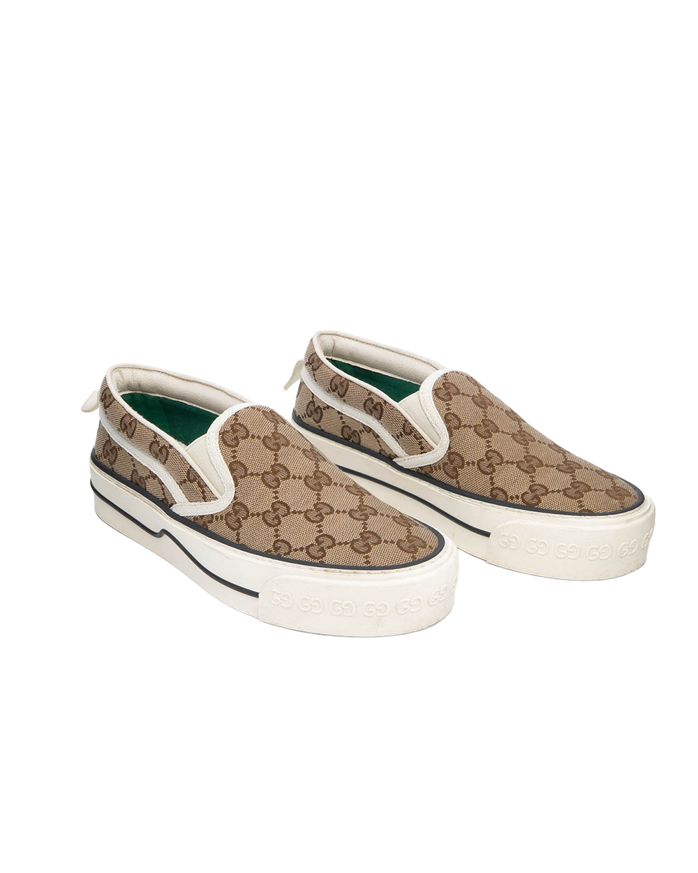 GUCCI TENNIS 1977 SLIP ON 35 BROWN GG MONOGRAM 5134