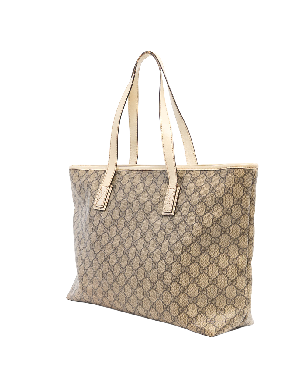 GUCCI VINTAGE TOTE BRWON BEIGE GG MONOGRAM CANVAS SHW 211137 492174 3139