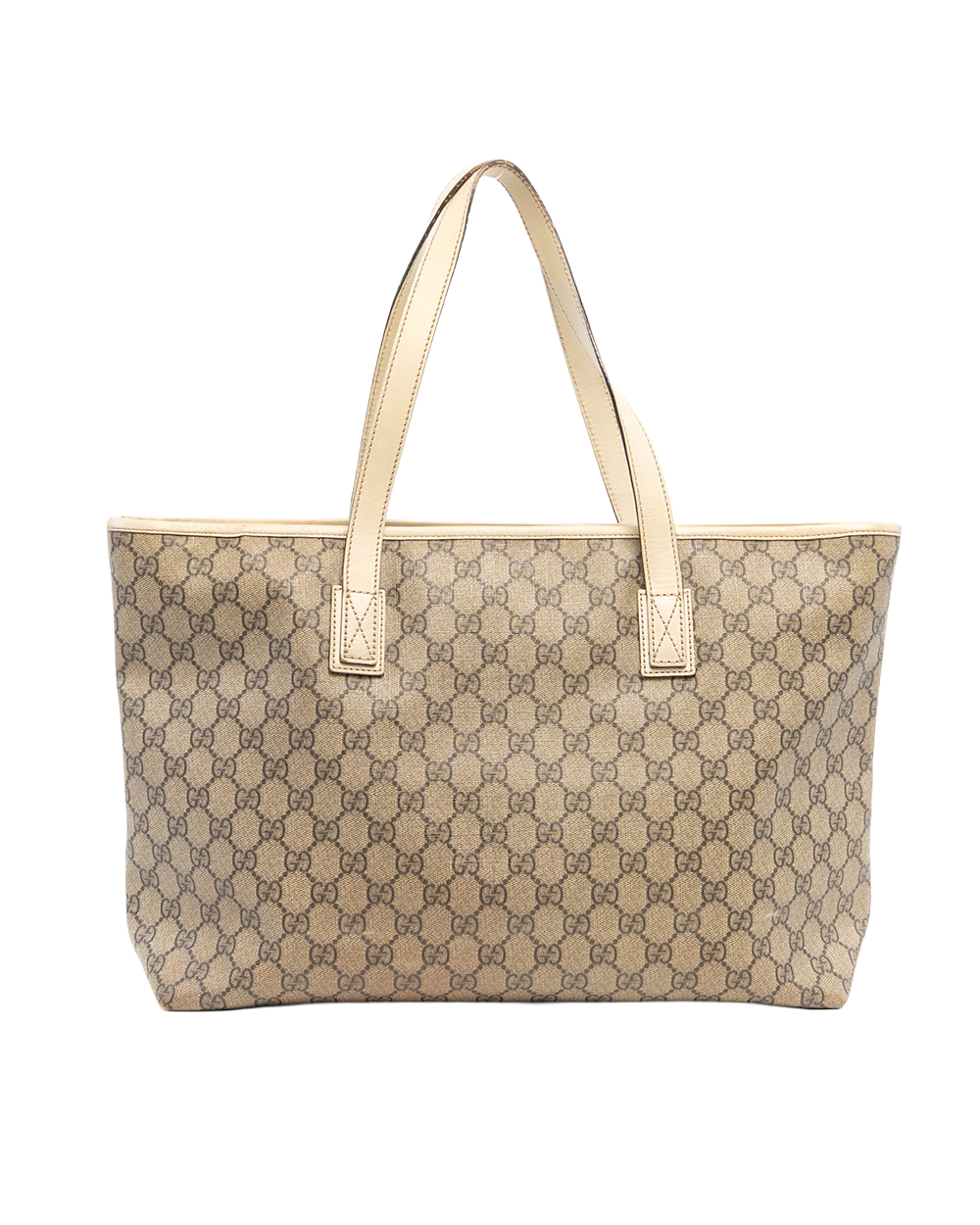 GUCCI VINTAGE TOTE BRWON BEIGE GG MONOGRAM CANVAS SHW 211137 492174 3140