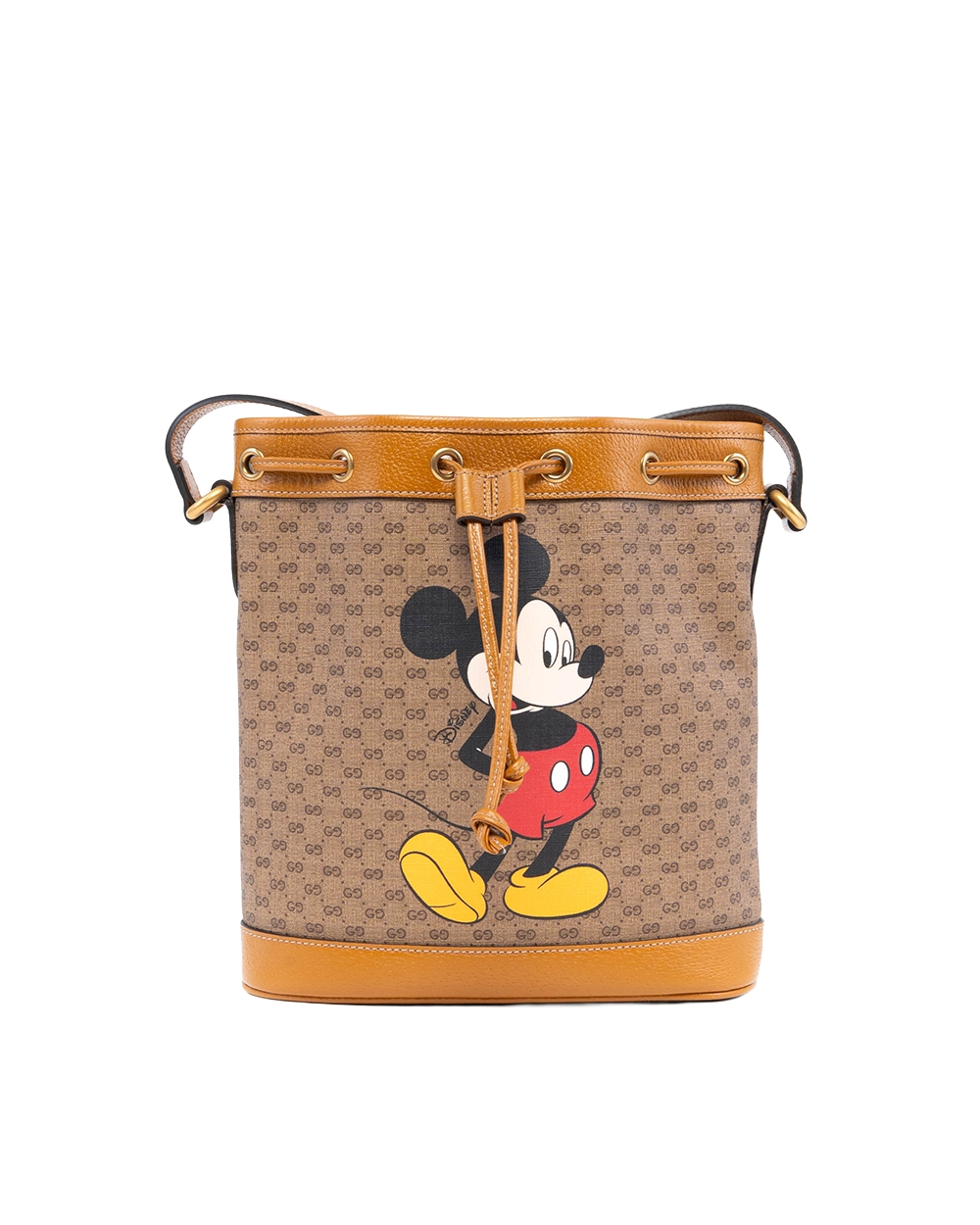 GUCCI X DISNEY BUCKET BAG MICKEY MOUSE BROWN GG MONOGRAM GHW 4095