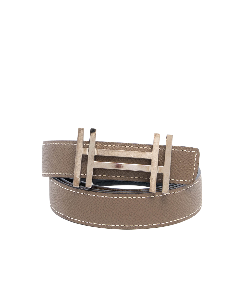 HERMES BELT 85 ETAIN BLACK STAMP A 7391