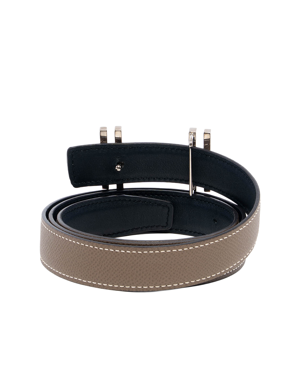 HERMES BELT 85 ETAIN BLACK STAMP A 7394