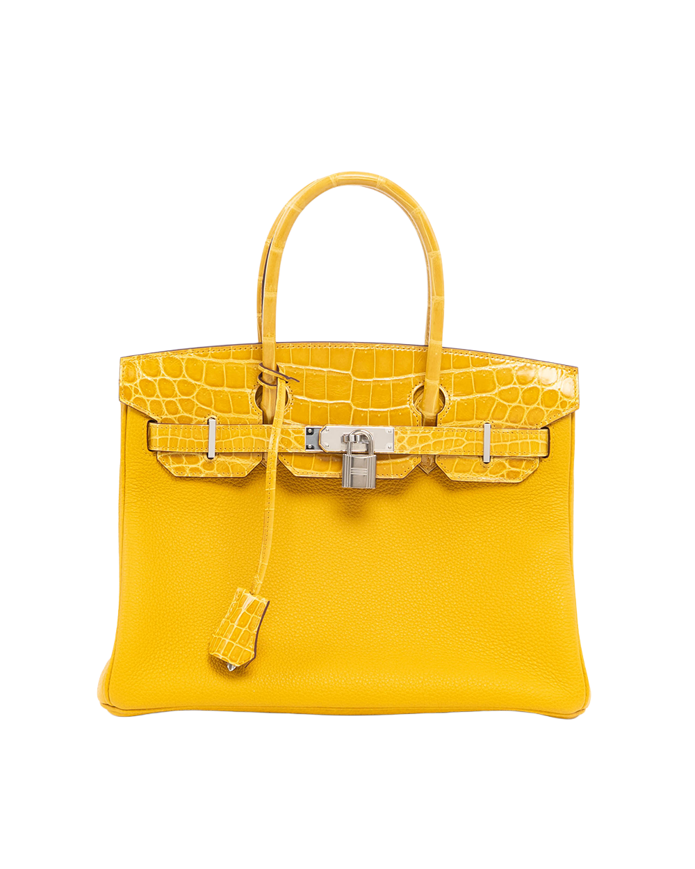 HERMES BIRKIN 30 YELLOW JAUNE AMBRE TOGO CROCODILE SHW C AS 208 SF 6106