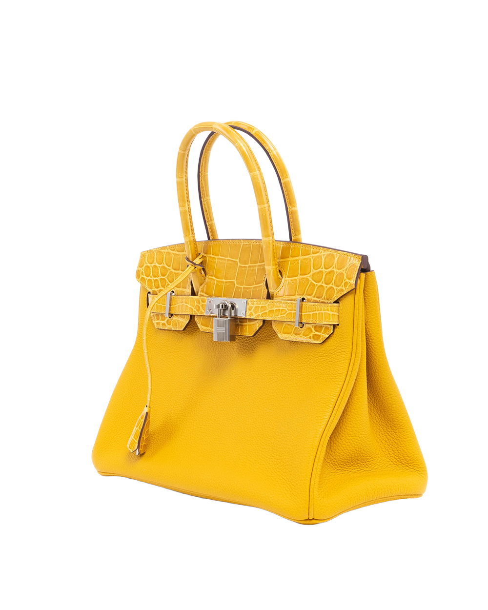 HERMES BIRKIN 30 YELLOW JAUNE AMBRE TOGO CROCODILE SHW C AS 208 SF 6107