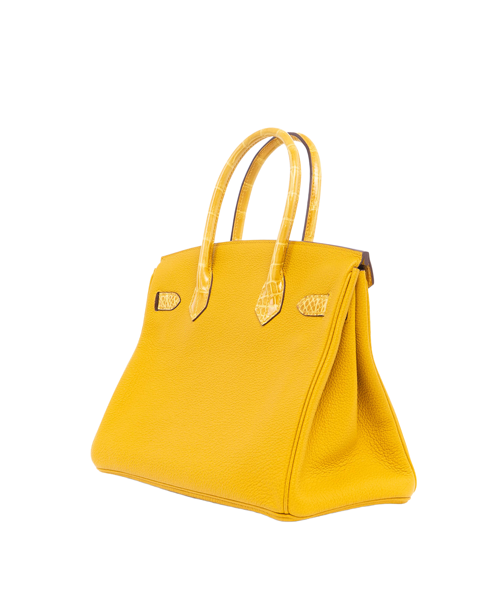 HERMES BIRKIN 30 YELLOW JAUNE AMBRE TOGO CROCODILE SHW C AS 208 SF 6108