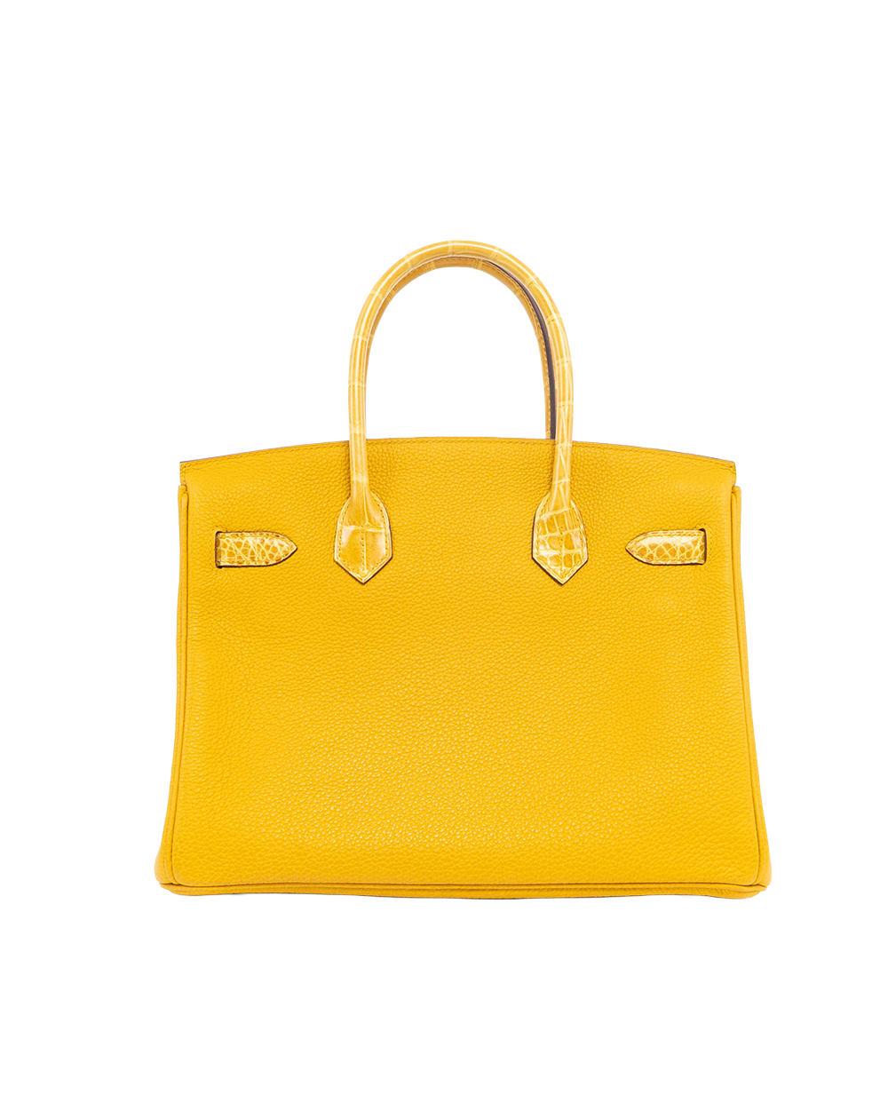 HERMES BIRKIN 30 YELLOW JAUNE AMBRE TOGO CROCODILE SHW C AS 208 SF 6109
