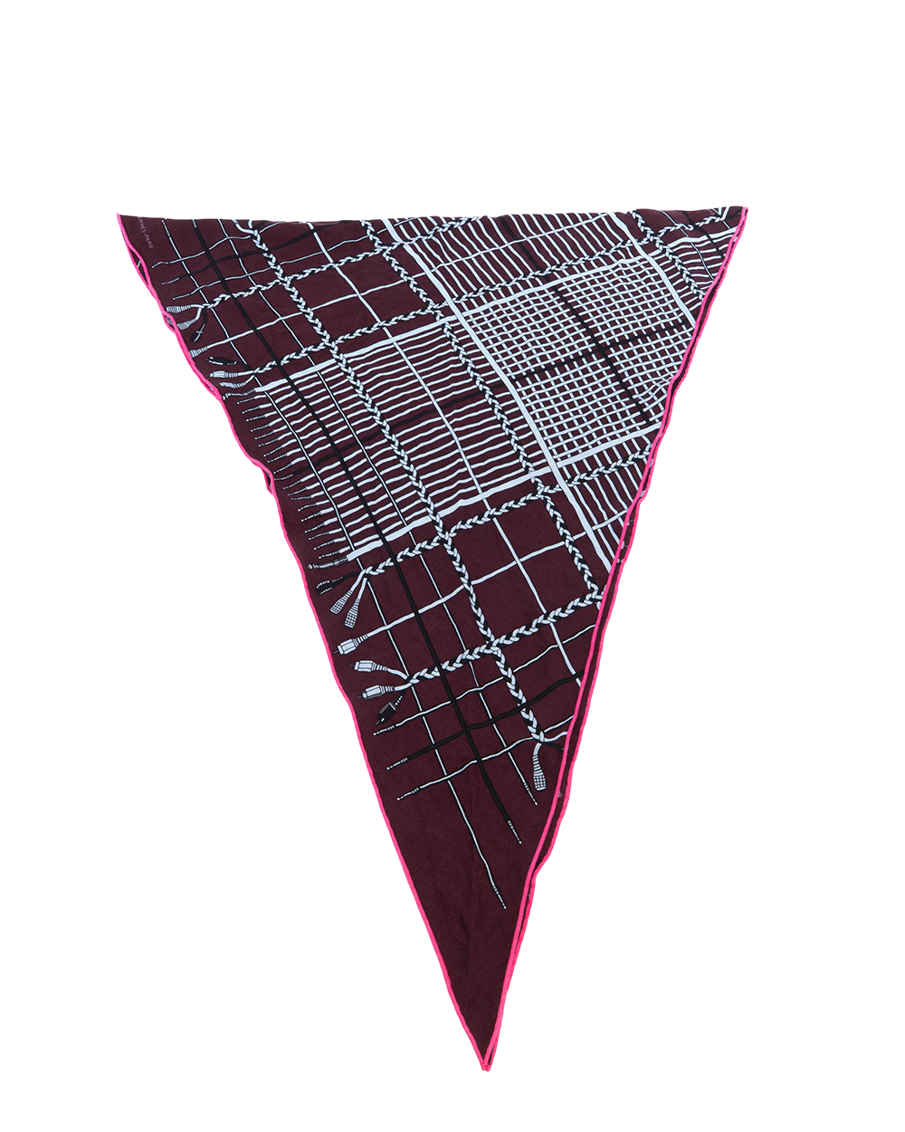 HERMES CASHMERE TRIANGLE SCARF PURPLE PINK 7490