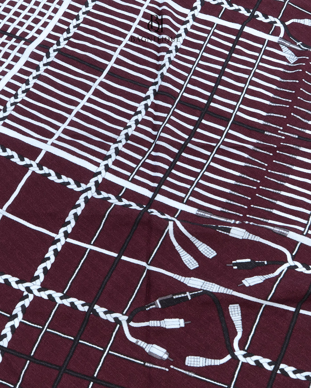 HERMES CASHMERE TRIANGLE SCARF PURPLE PINK 7494