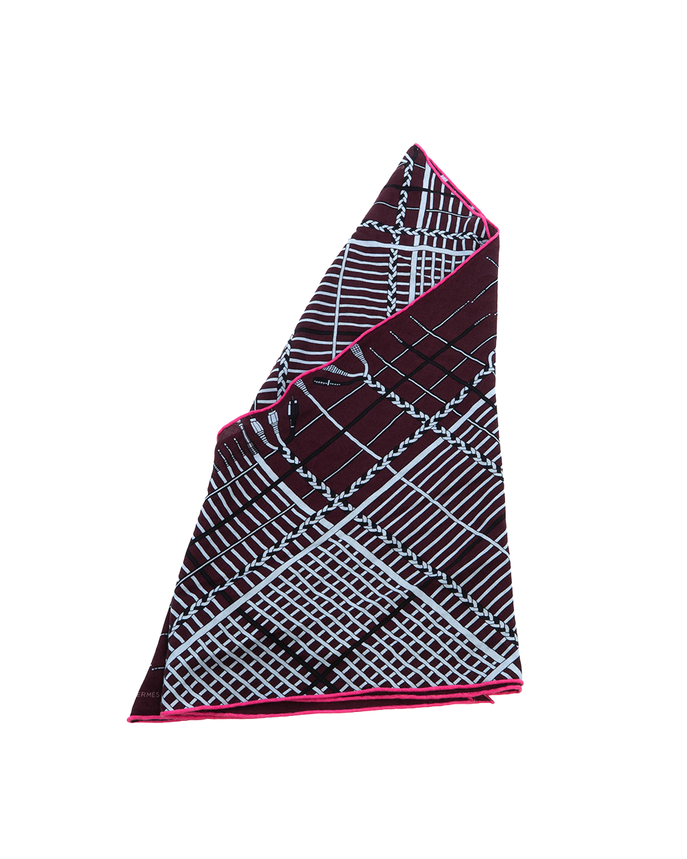 HERMES CASHMERE TRIANGLE SCARF PURPLE PINK 7495