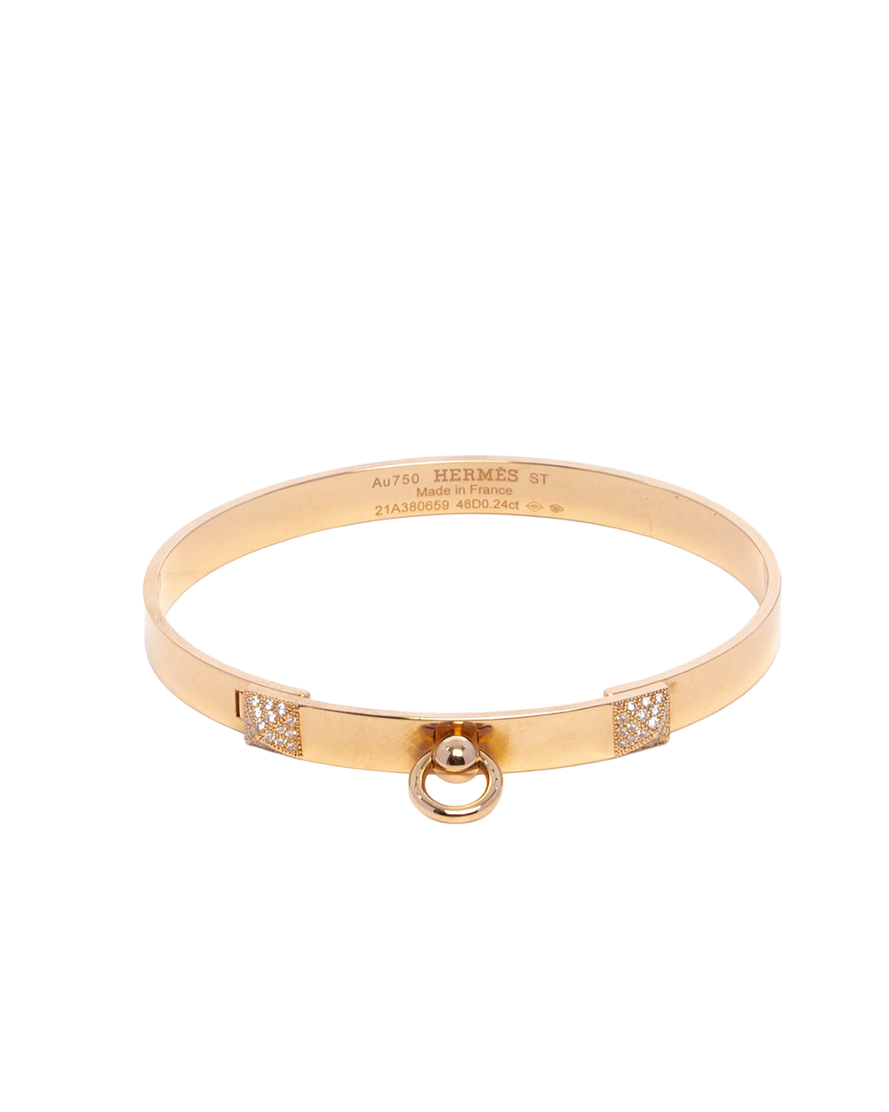 HERMES COLLIER DE CHIEN BRACELET ST DIAMOND RGHW 21A380659 48D0 7450