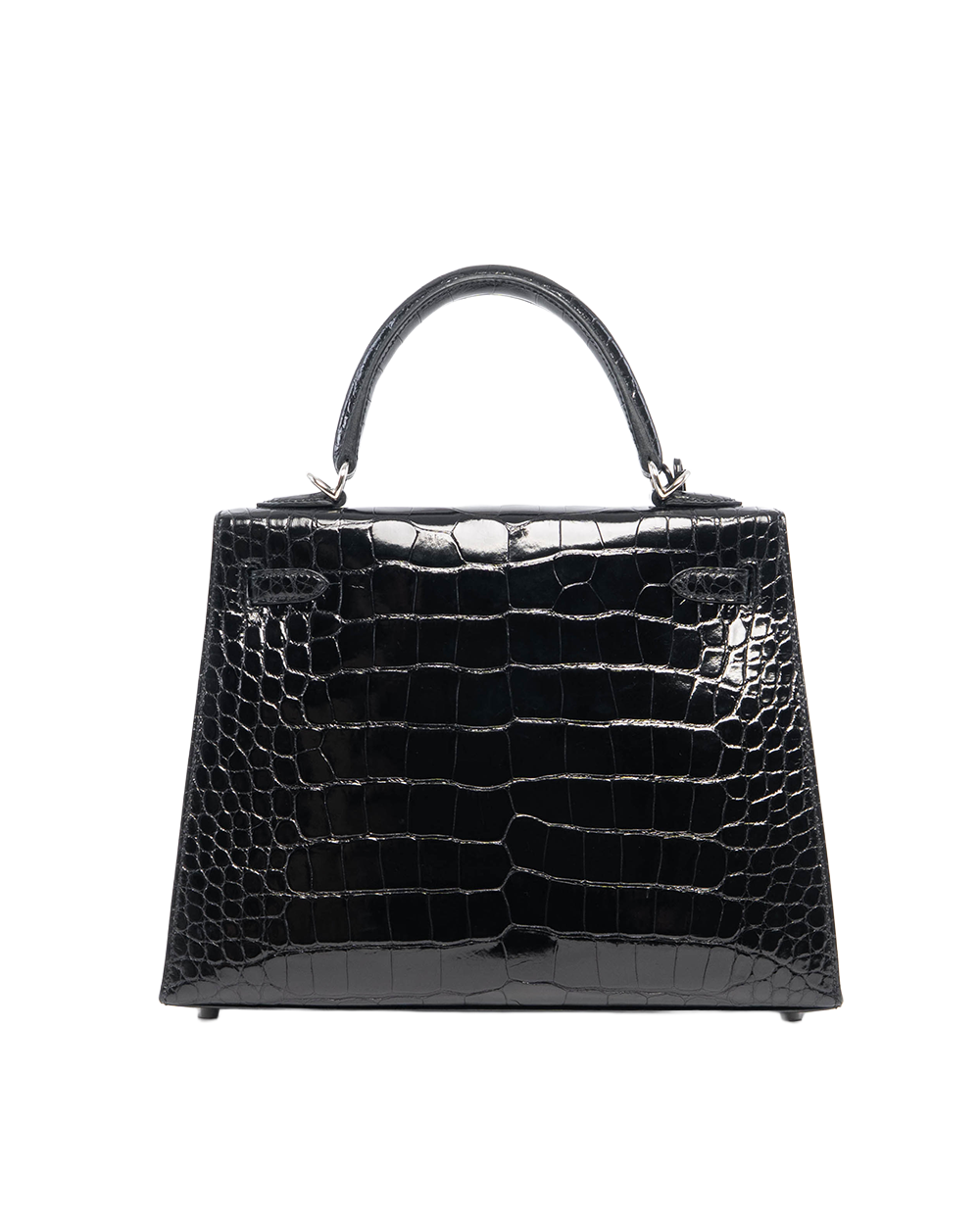 HERMES KELLY 25 BLACK NOIR SHINY CROCODILE SHW CIS 447 BN 5069