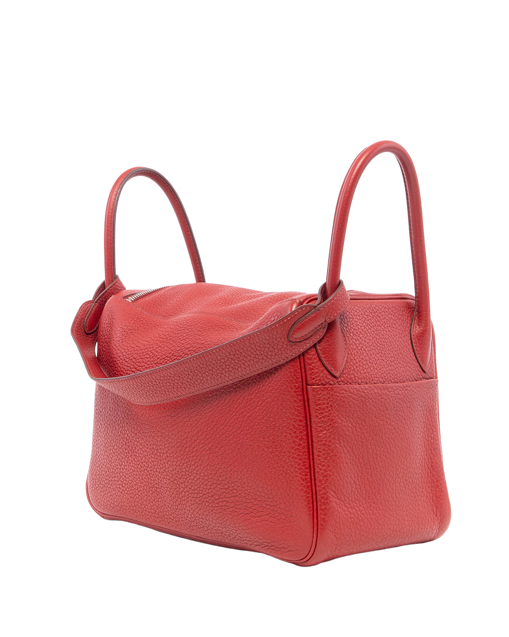 HERMES LINDY 30 RED ROUGE CASAQUE CLEMENCE SHW STAMP R SQ 8370
