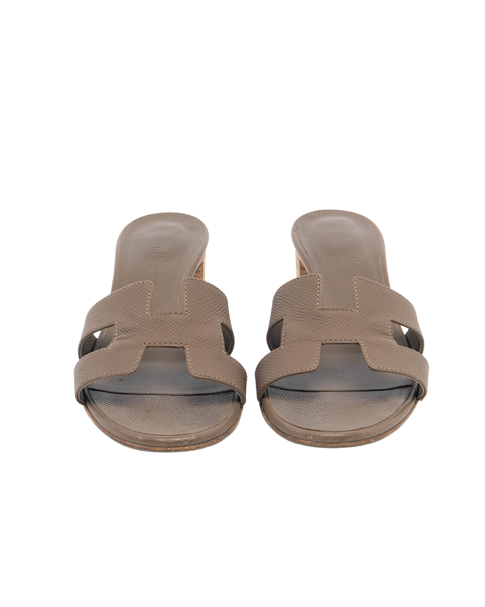 HERMES ORAN SANDALS HIGH HEELS 37 ETOUPE BL151215Z 2401 3169