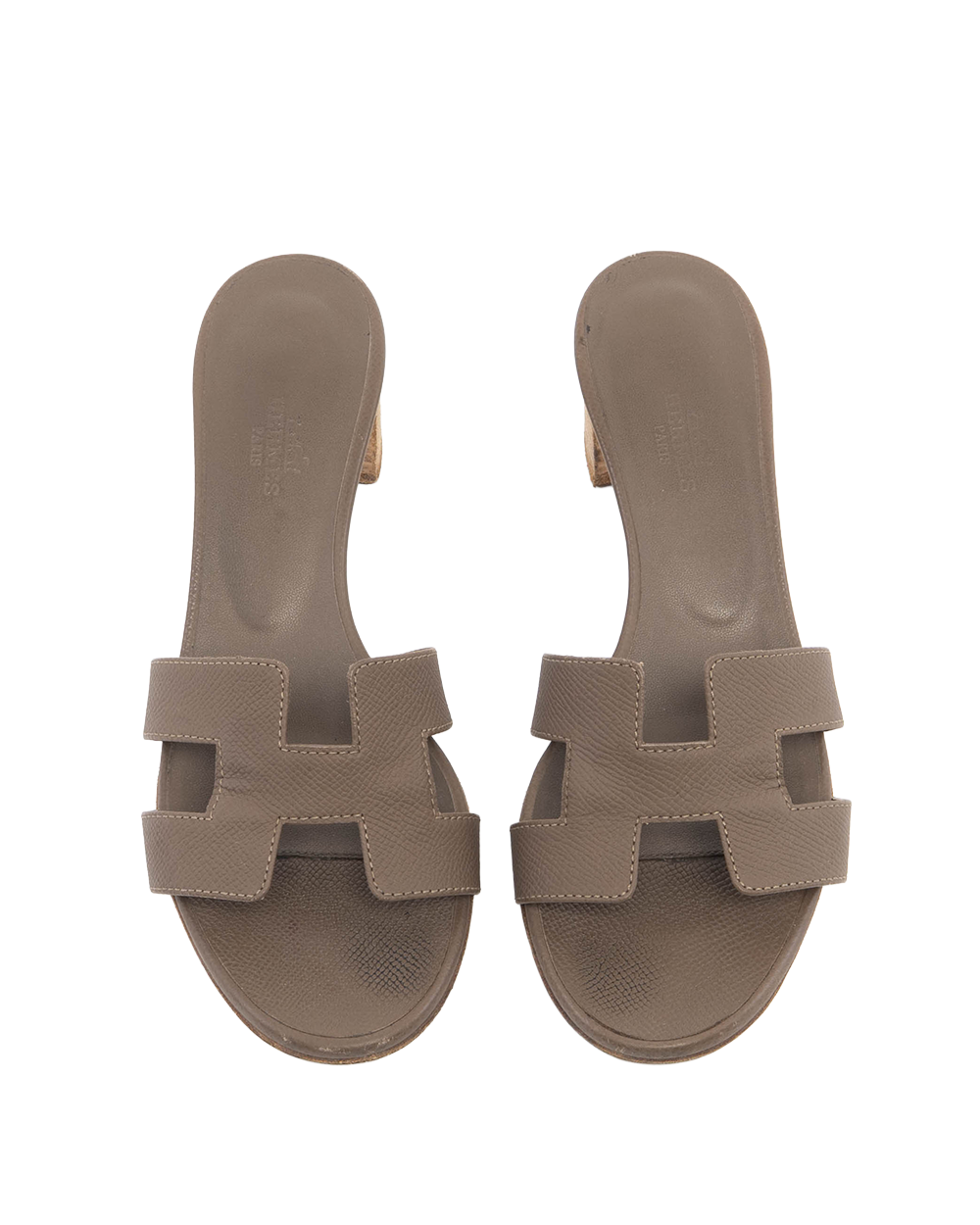 HERMES ORAN SANDALS HIGH HEELS 37 ETOUPE BL151215Z 2401 3173