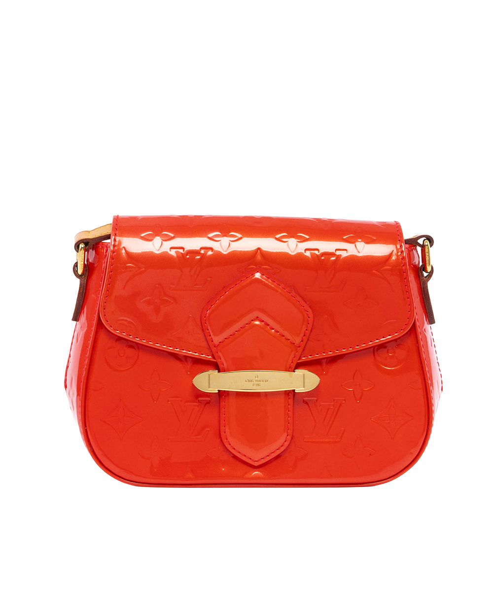 LV BELL FLOWER PM RED PATENT GHW FL0162 1400
