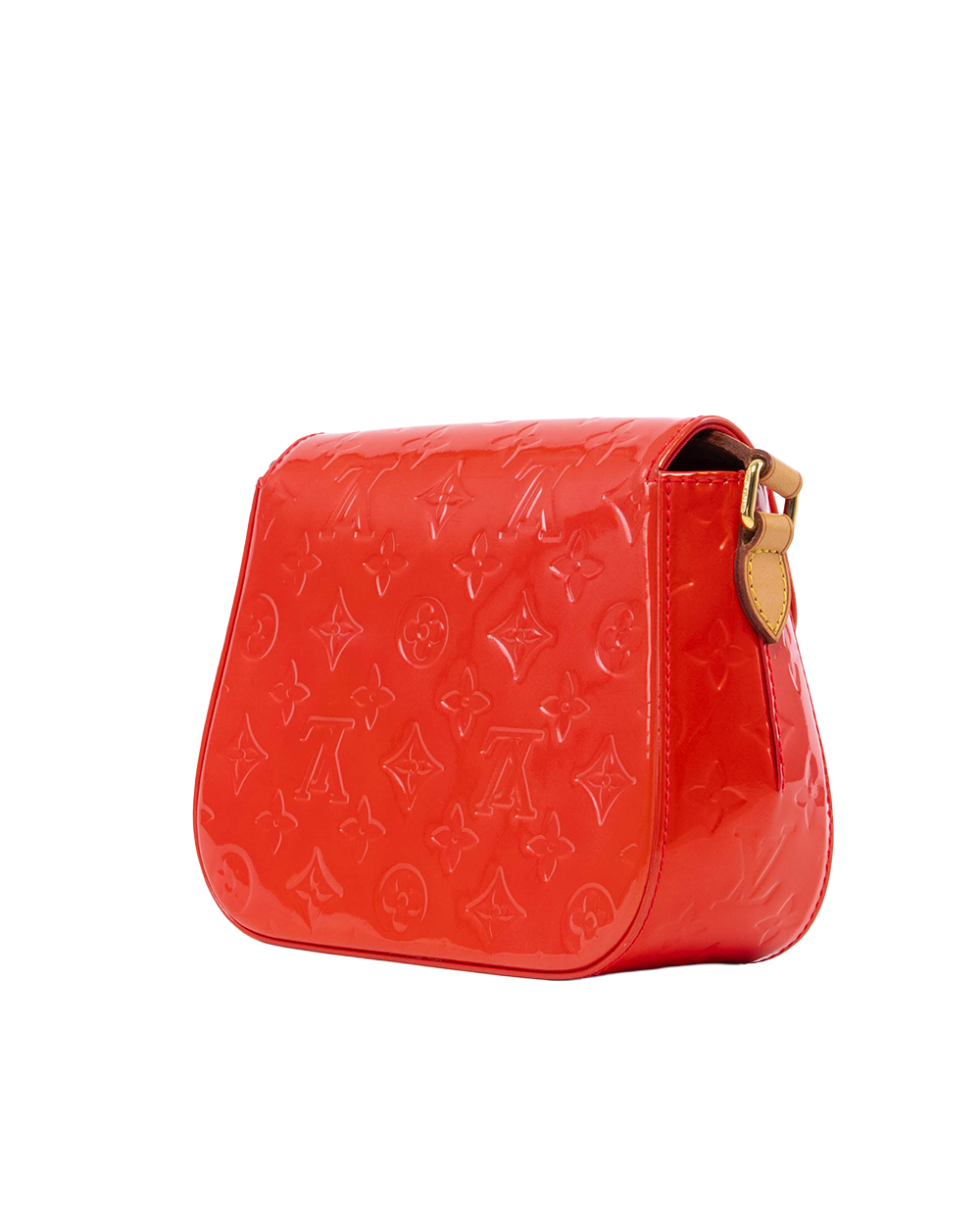 LV BELL FLOWER PM RED PATENT GHW FL0162 1402